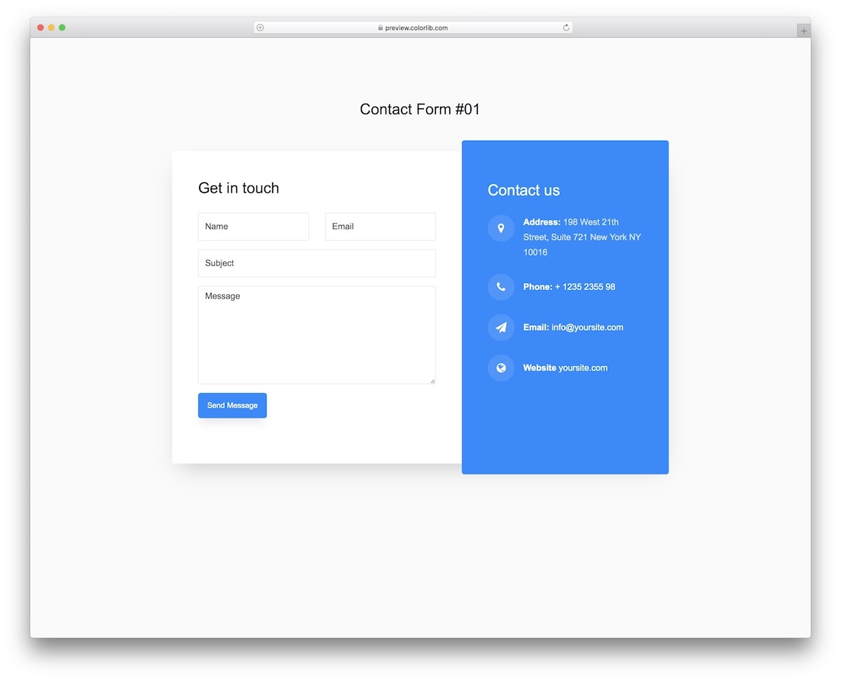 40 Best Free HTML5 CSS3 Contact Form Templates 2025 Colorlib