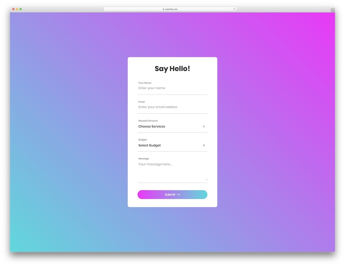40 Best Free HTML5 U0026 CSS3 Contact Form Templates 2025 Colorlib