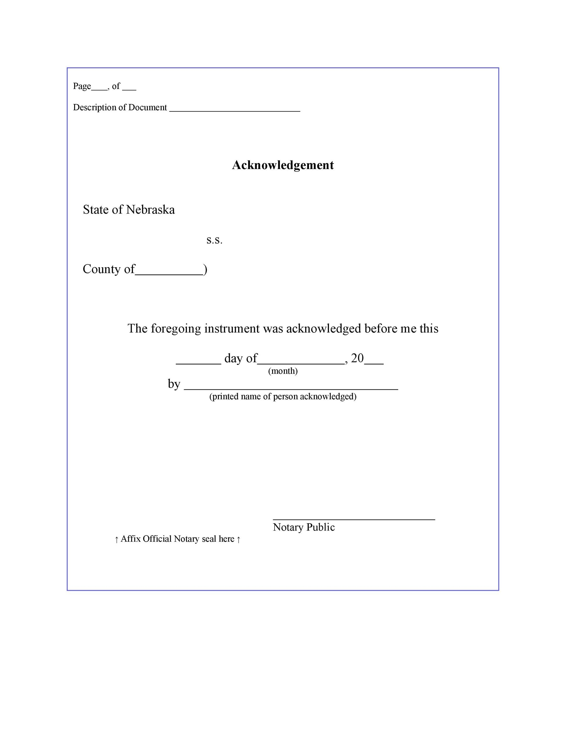 Free Notary Form Template
