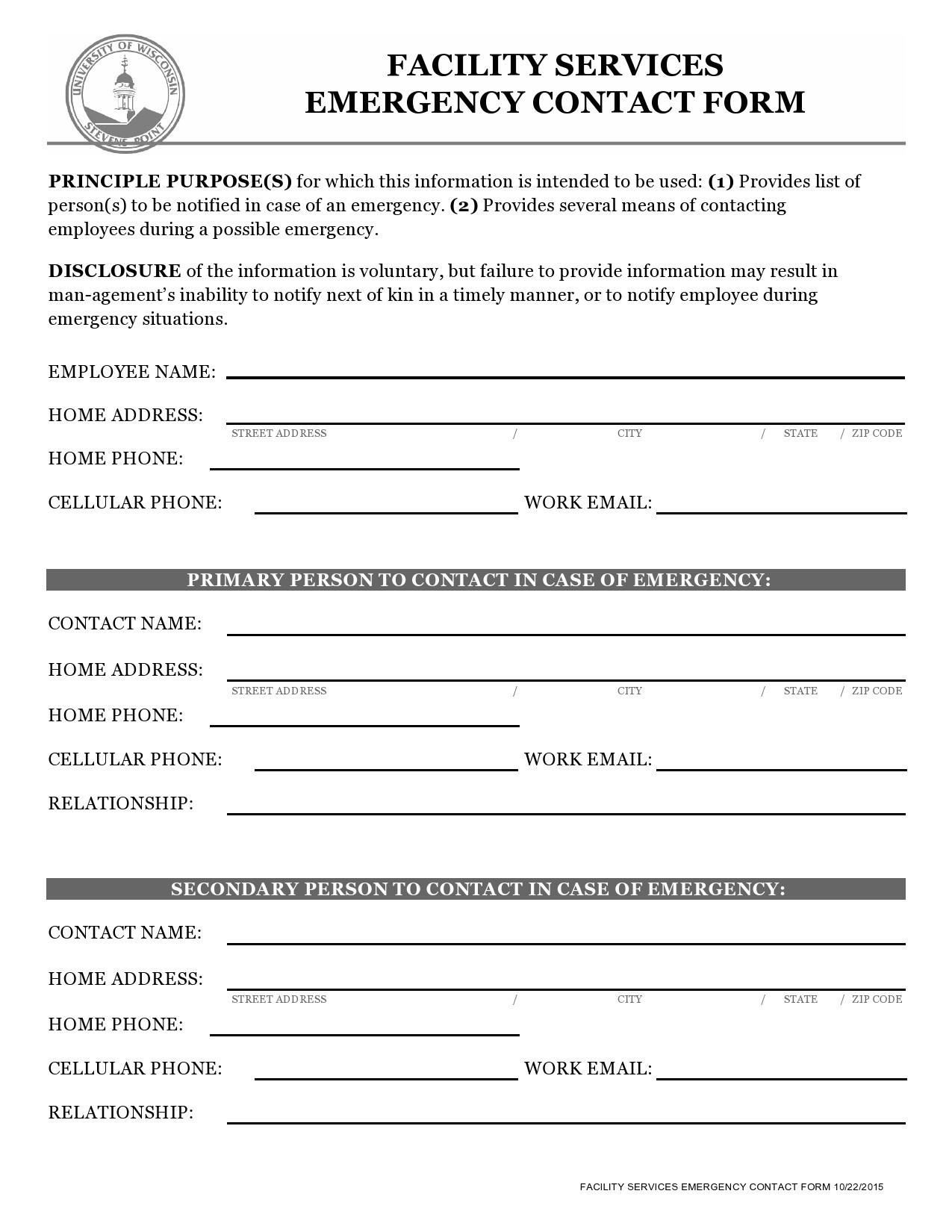 42 Printable Emergency Contact Forms 100 Free 