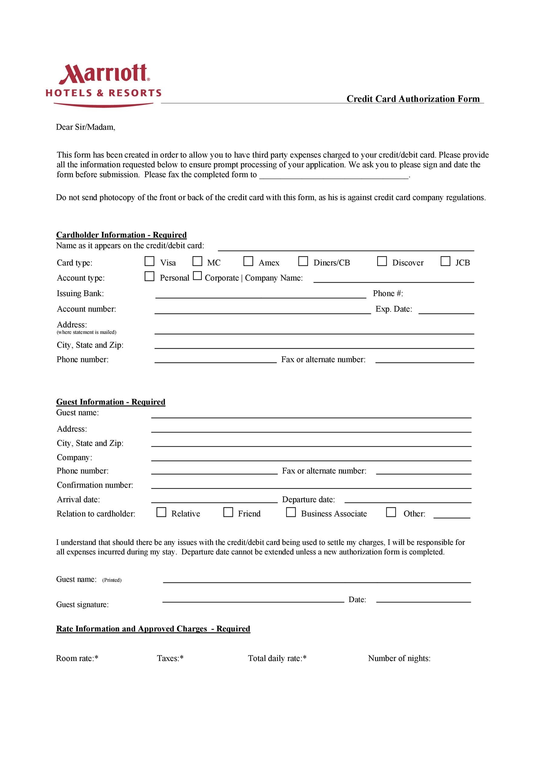 43 Credit Card Authorization Forms Templates Ready to Use 