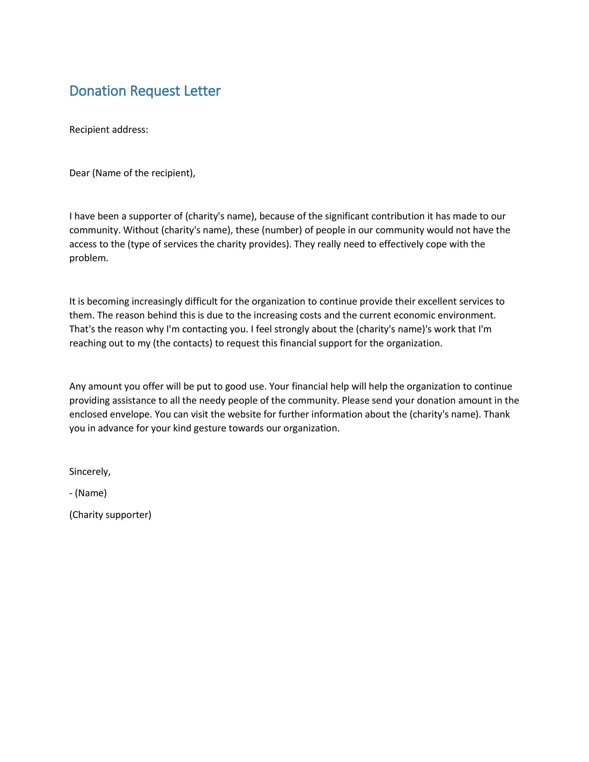 43 FREE Donation Request Letters U0026 Forms TemplateLab