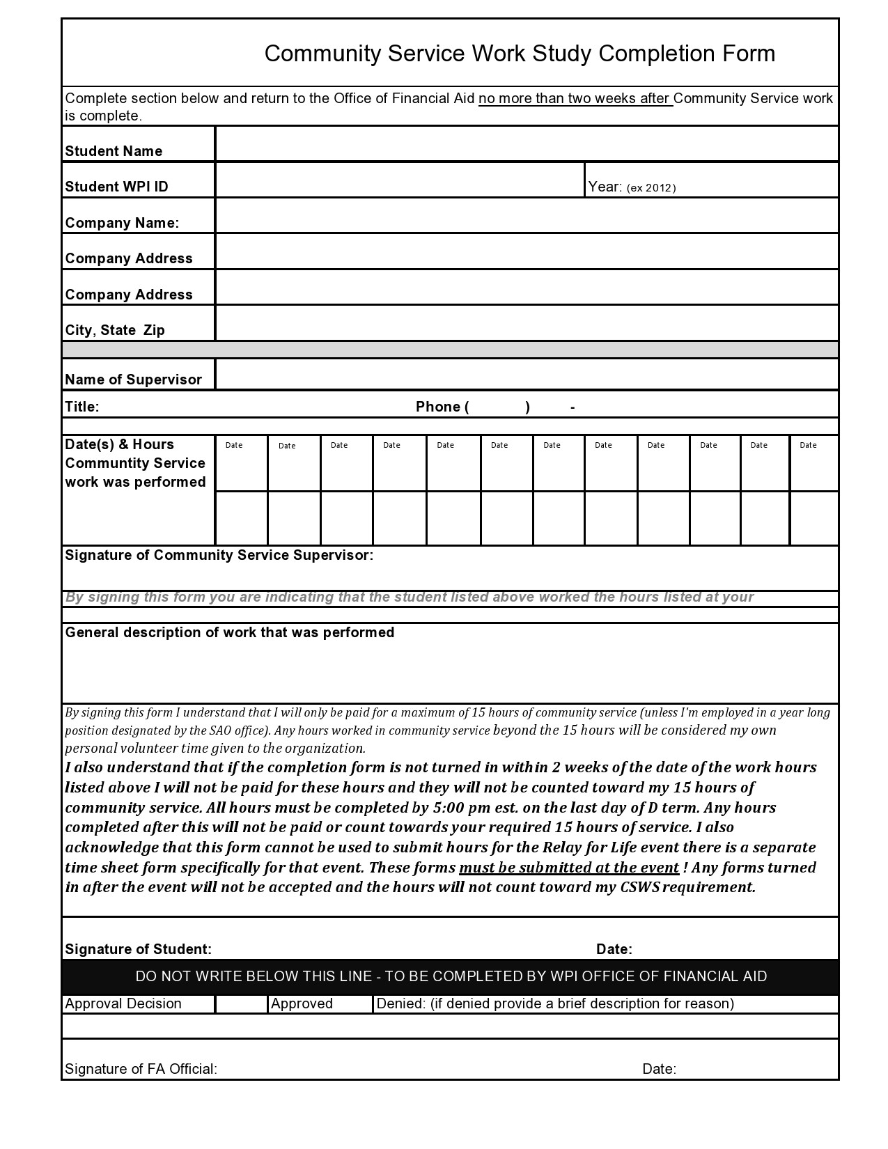 Volunteer Forms Templates