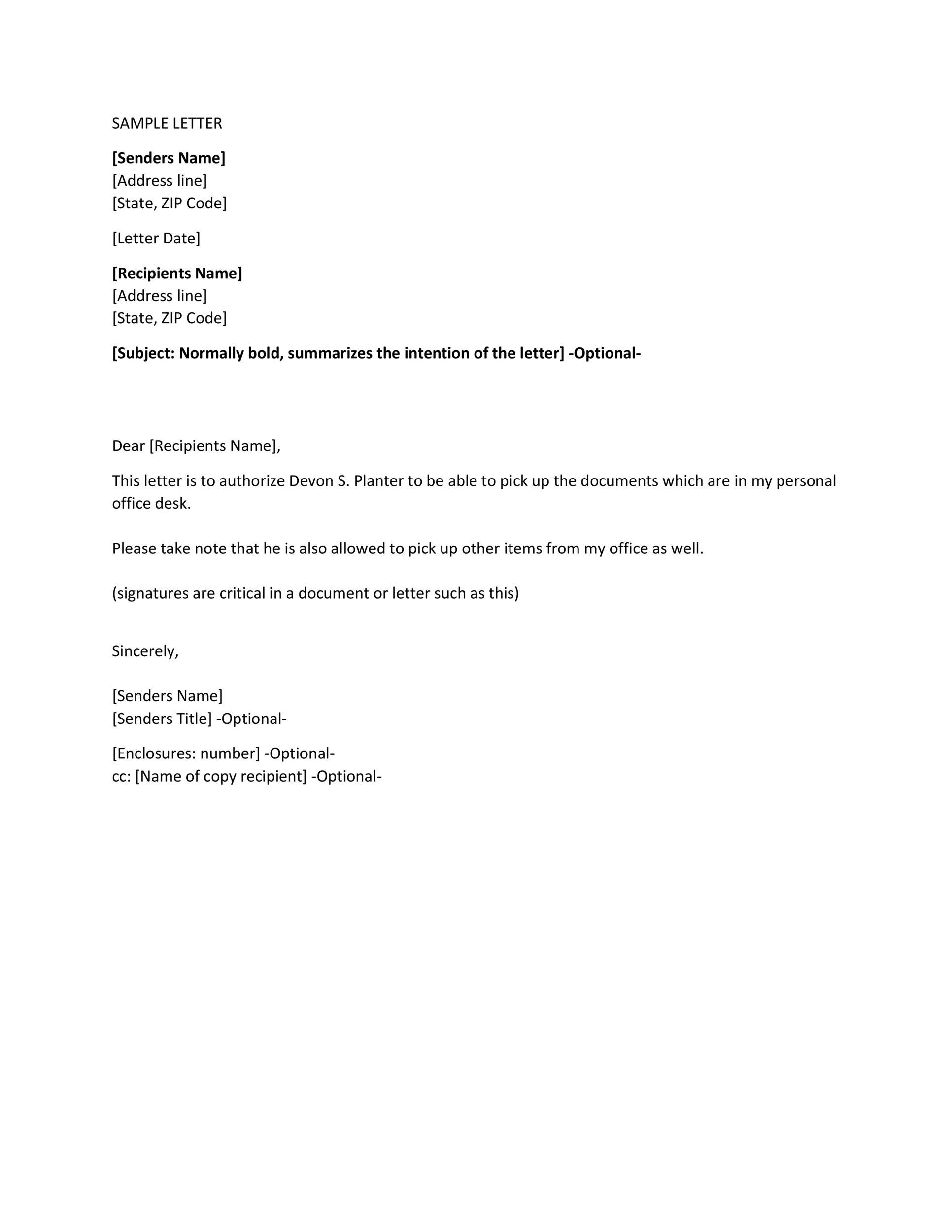 46 Authorization Letter Samples U0026 Templates TemplateLab