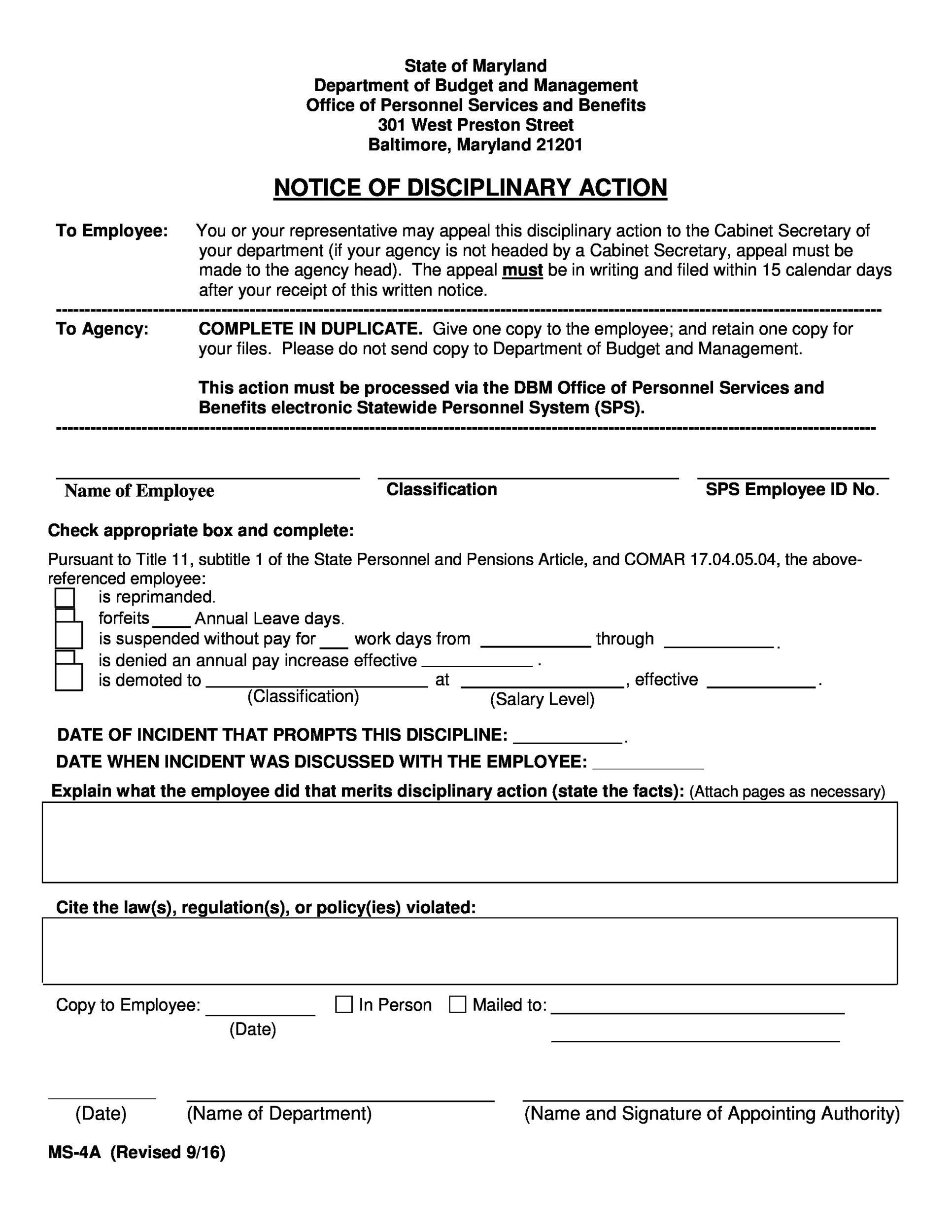 Employee Call Out Form Template