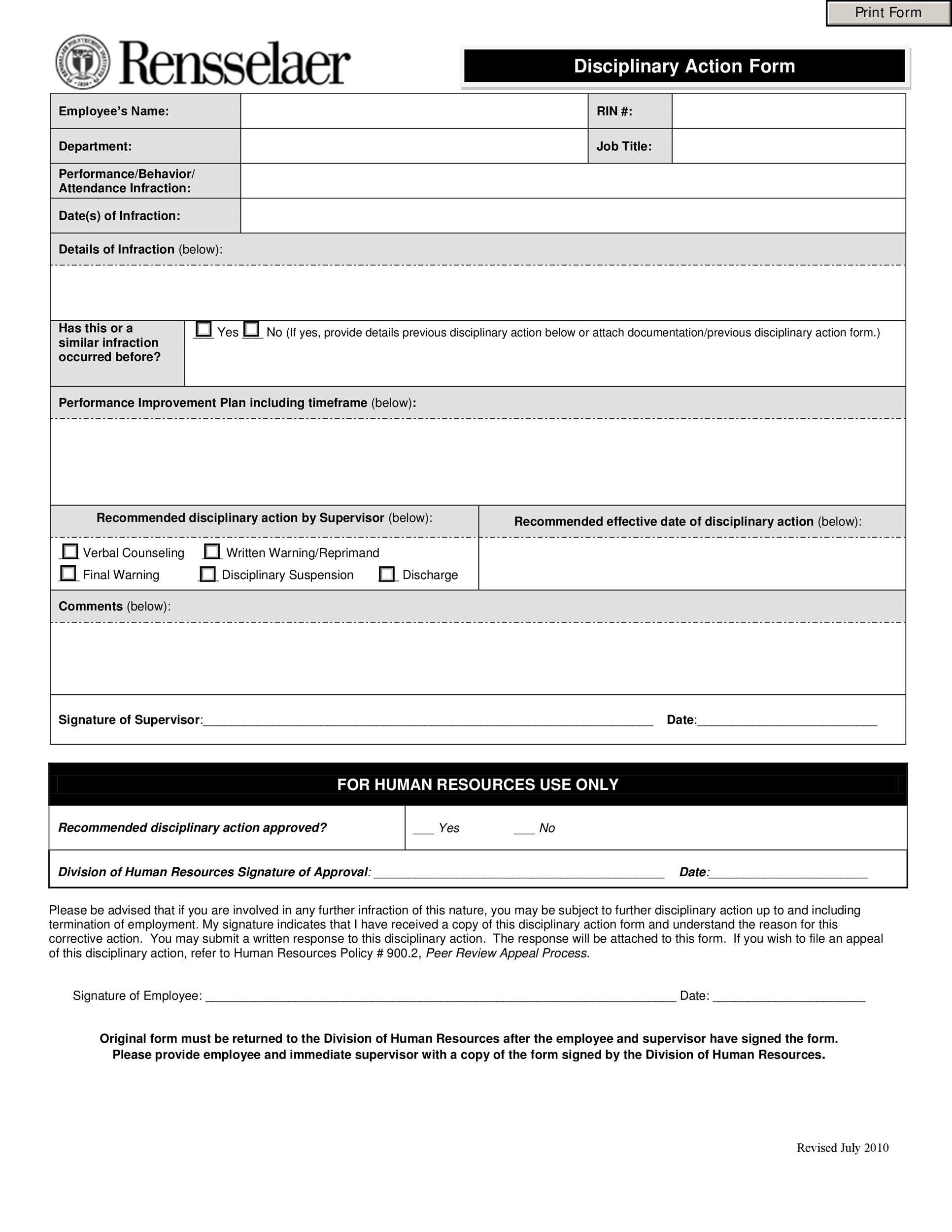 Human Resources Forms Templates Free