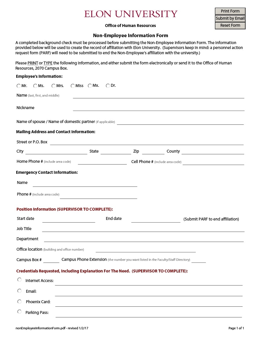 Form 43 Template
