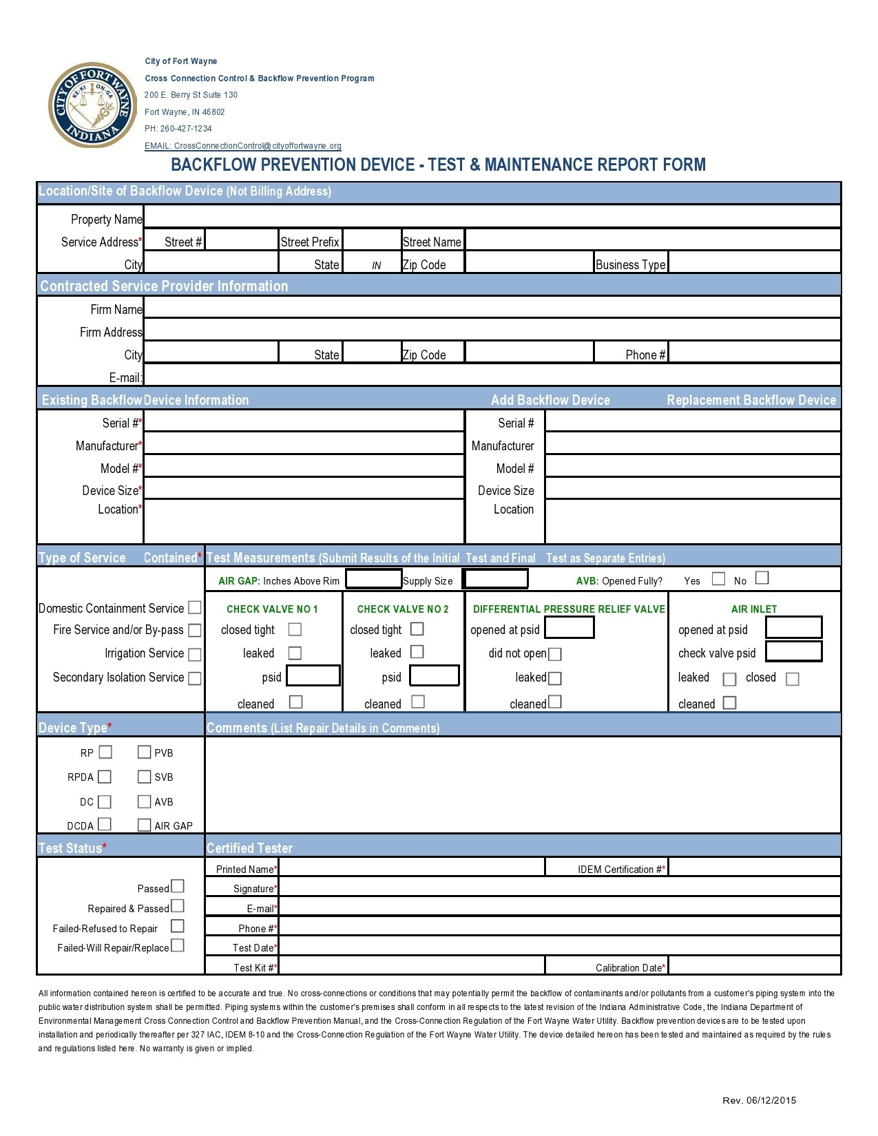 Report Form Template