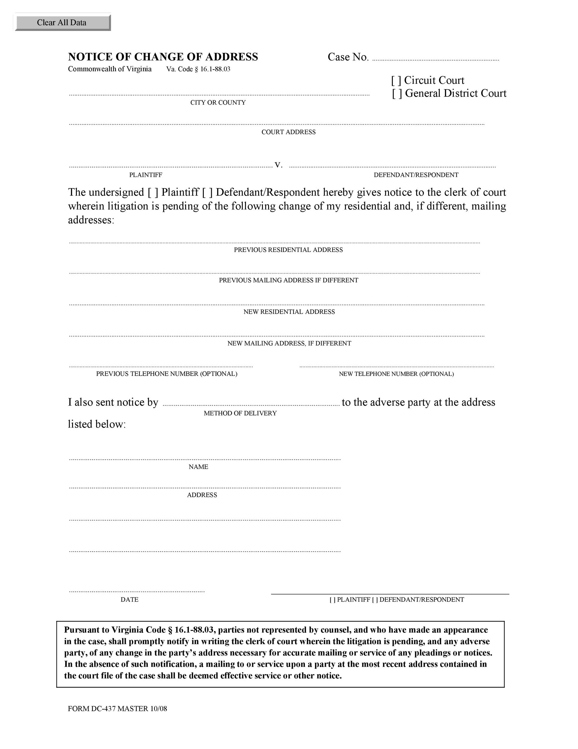 49 Best Change Of Address Letters 100 Free TemplateLab
