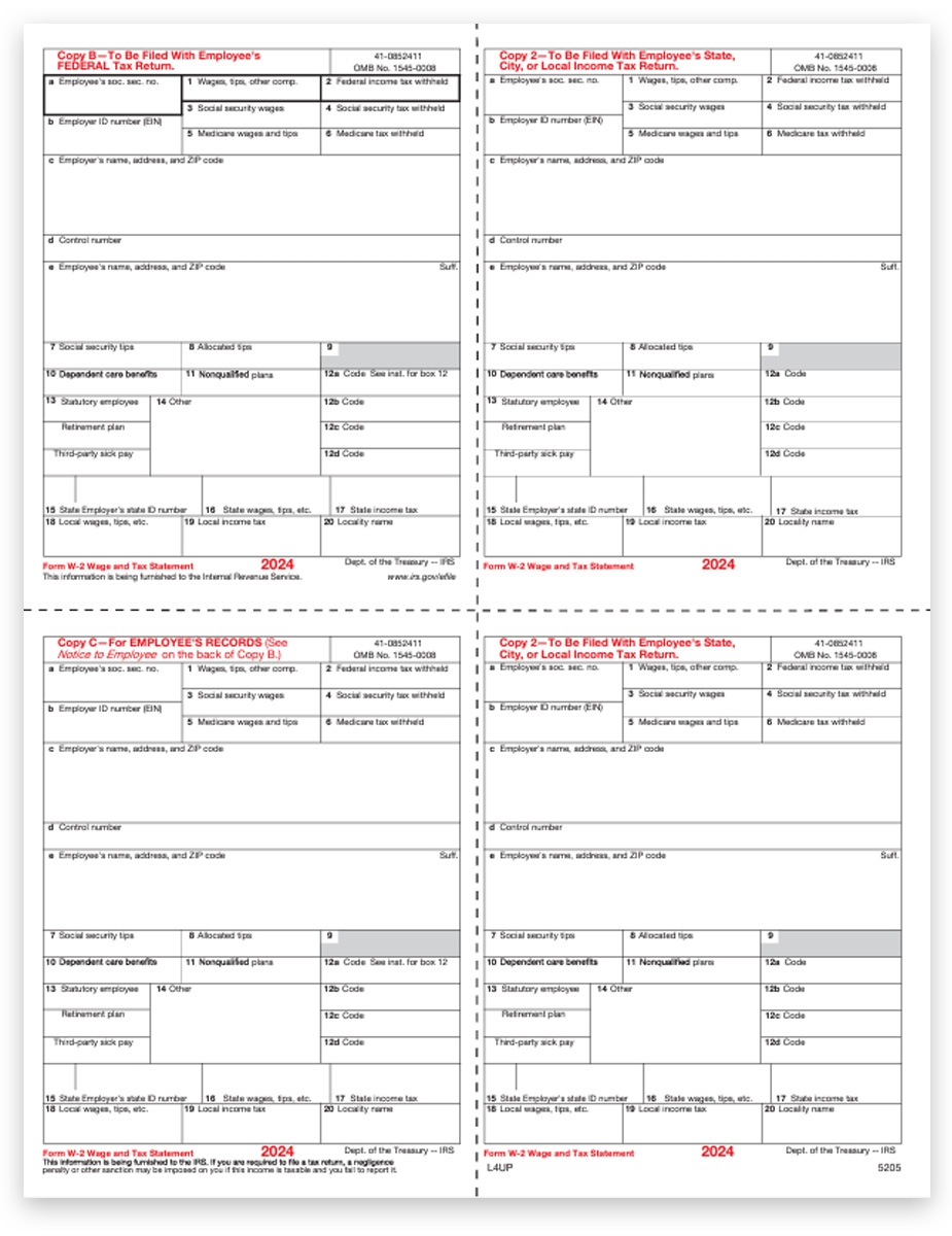 W2 Forms Template