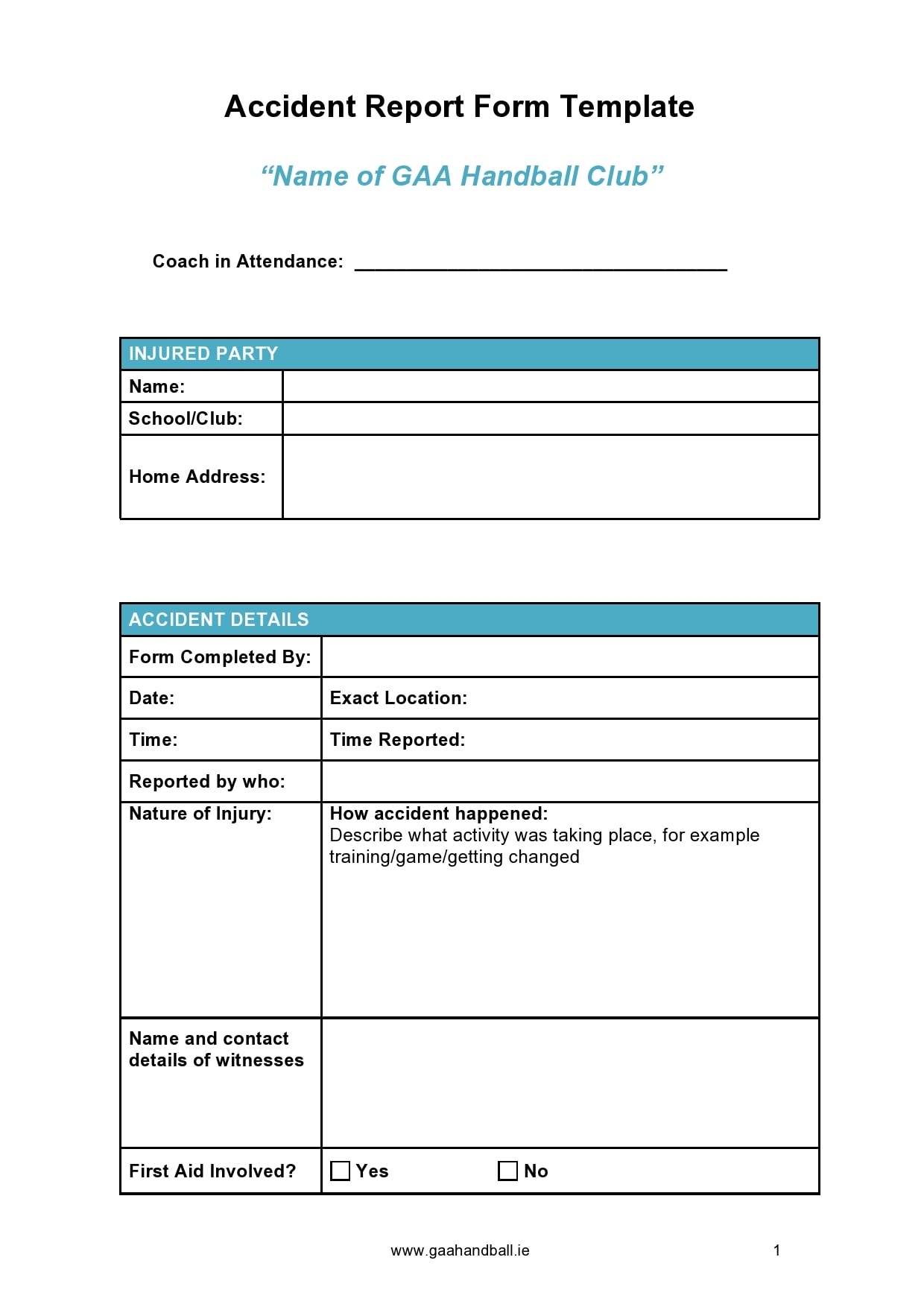 50 Accident Report Forms Car Work Injury More TemplateArchive