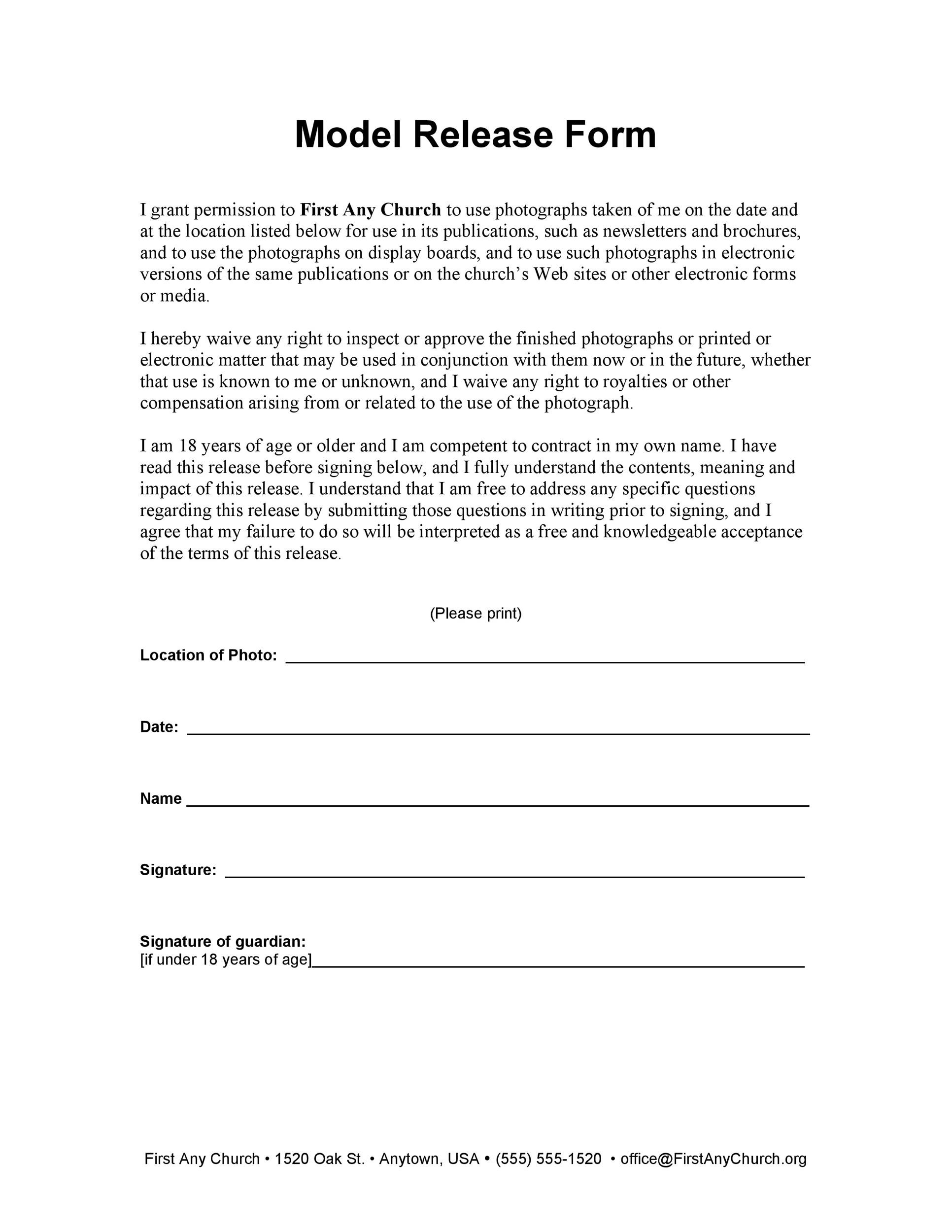 Release Form Templates