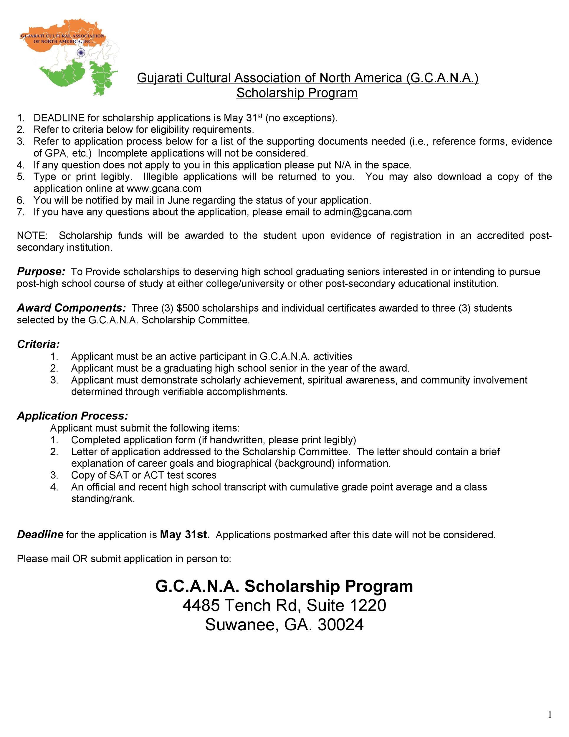 Scholarship Application Form Template