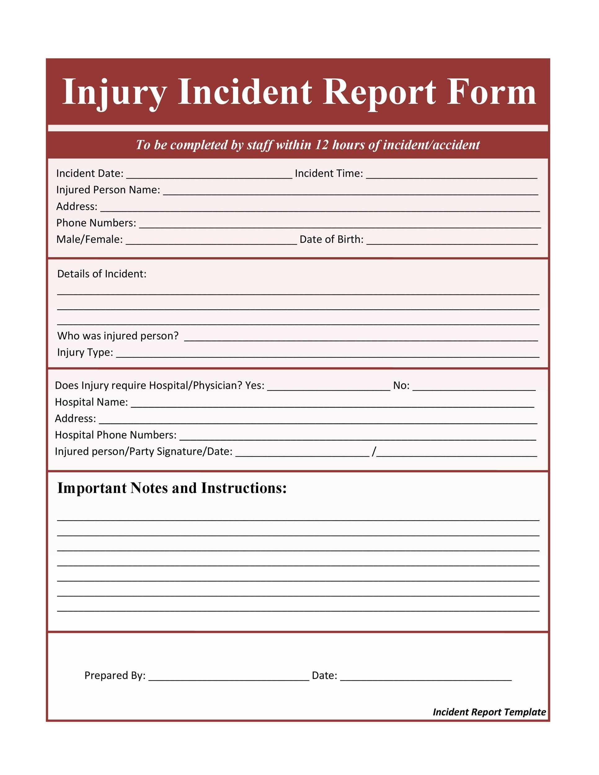 60 Incident Report Template Employee Police Generic TemplateLab