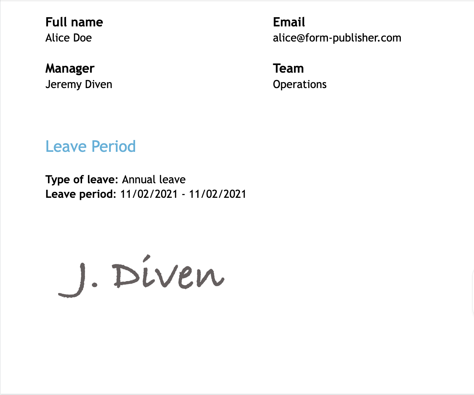 Signature Form Template