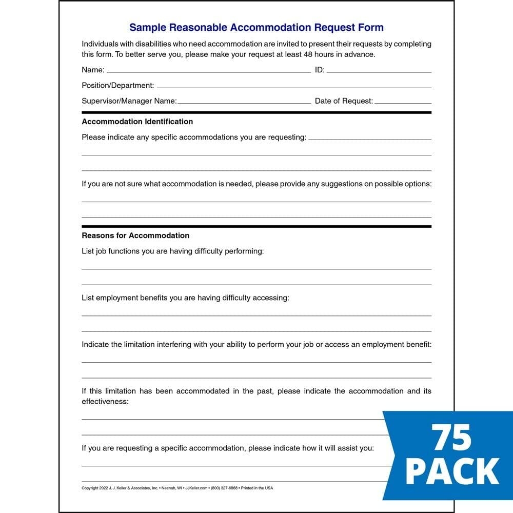 Amazon Employee Disability Accommodation Request Form 8 5