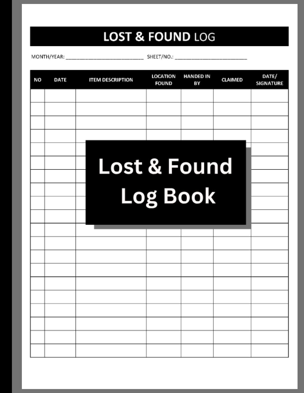 Amazon Lost Property Log Book Lost U0026 Found Ledger To Record And Track All Lost Items I Ideal For Businesses Hotels U0026 Hospitality Schools U0026 