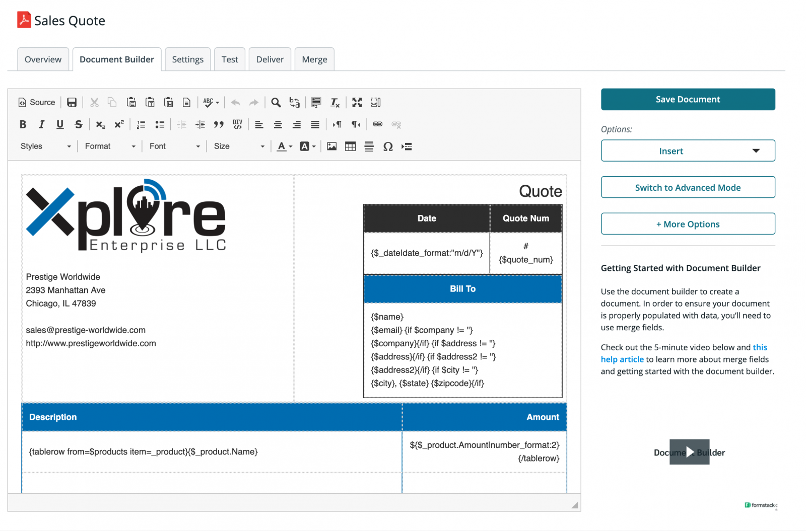 Google Forms Quote Template