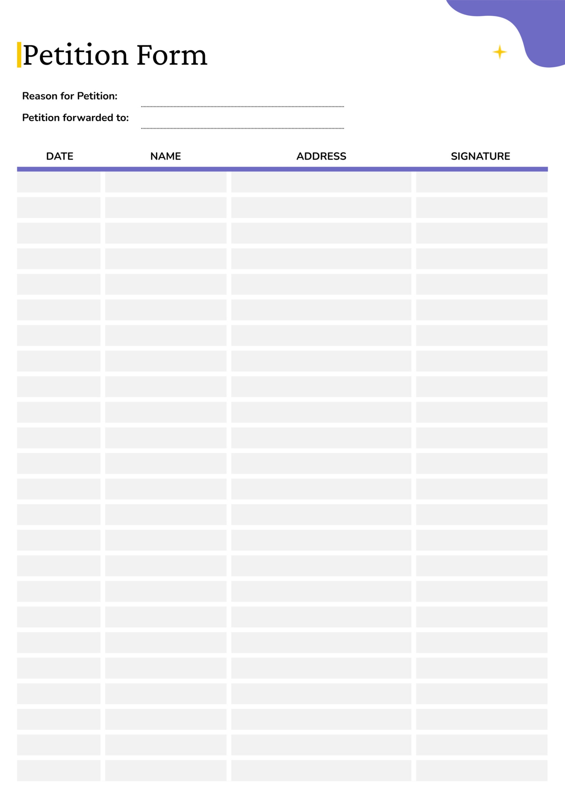 Blank Form Template