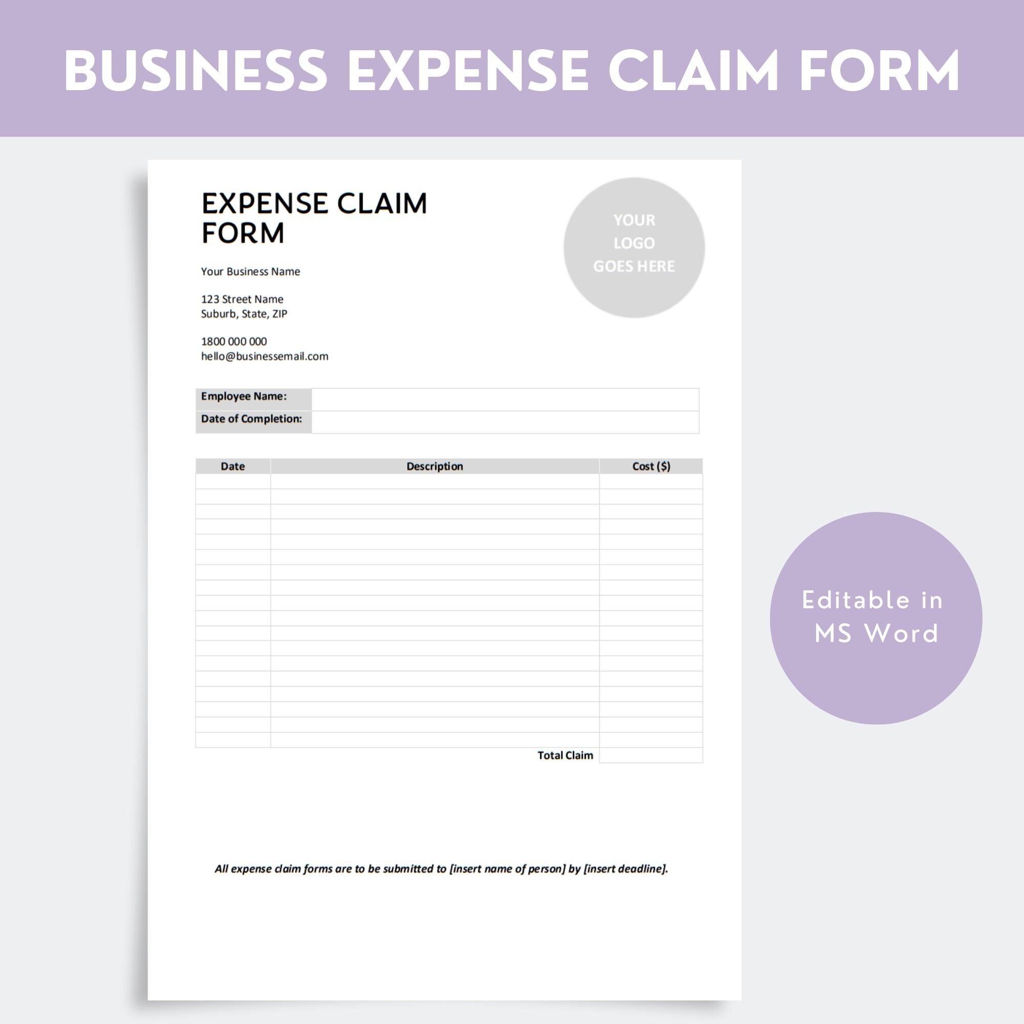 Claim Form Template