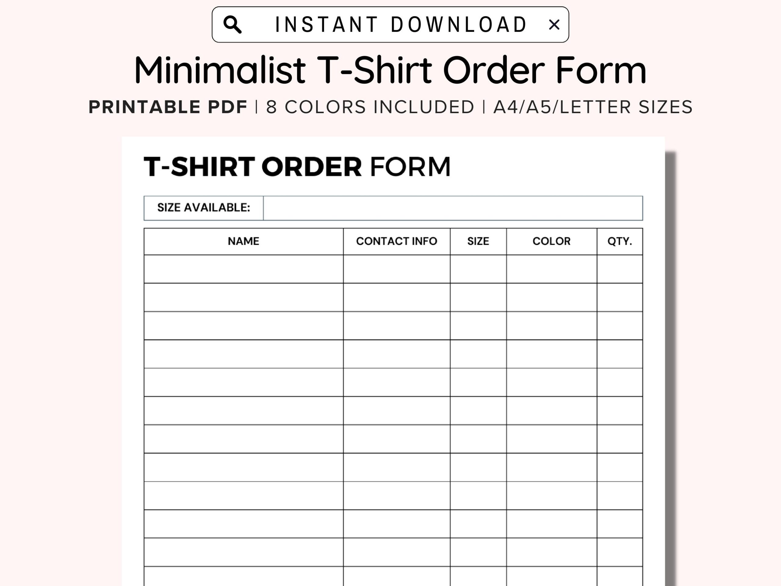 Buy Printable T Shirt Order Form Template Editable Order Form Customizable T Shirt Order Form Small Business Sales Log Instant Download PDF Online In India Etsy