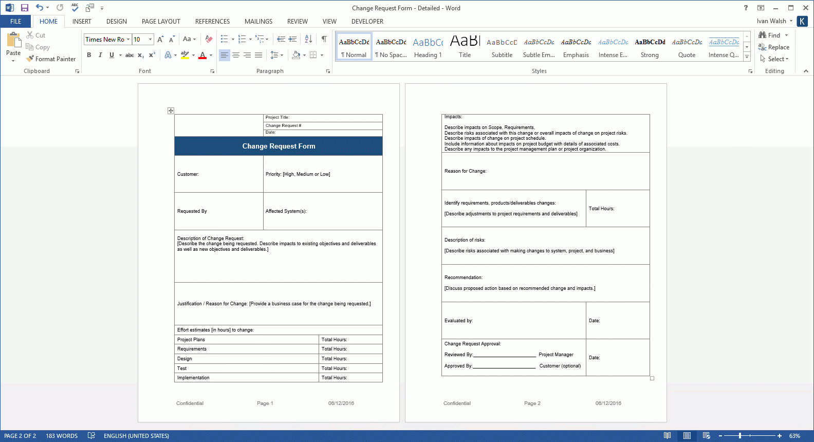 Change Management Plan Templates MS Office 