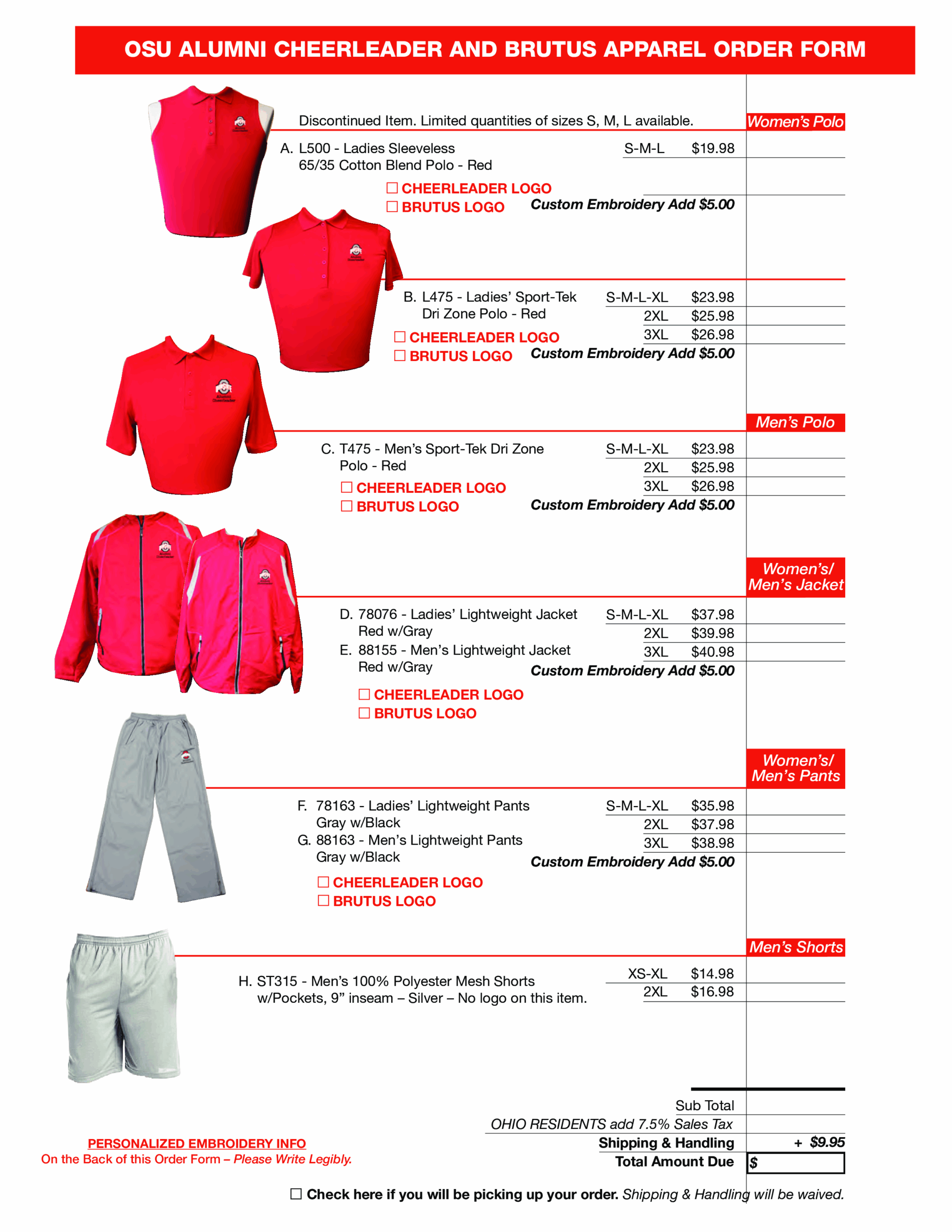 Cheerleader Apparel Order Form Templates At Allbusinesstemplates
