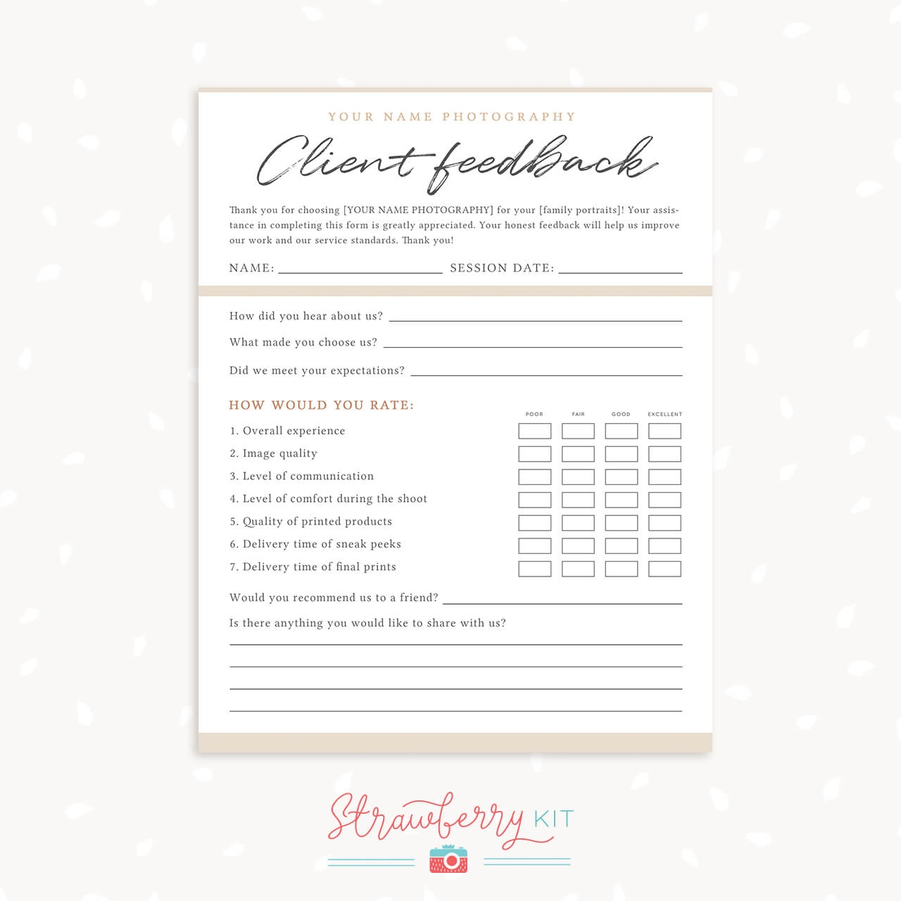 Client Feedback Form Template