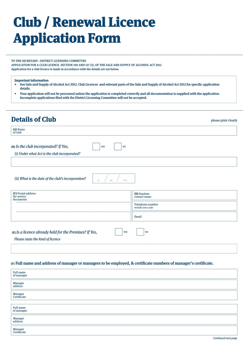 Club Membership Application Registration Form Free Examples 