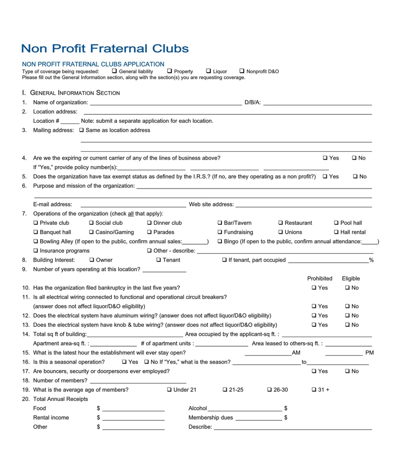 Club Membership Application Registration Form Free Examples 