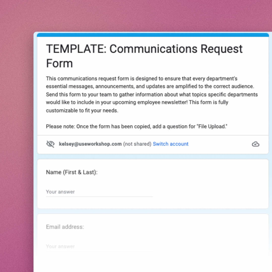 Communications Request Form Template Workshop The Best Email Platform For Internal Communications