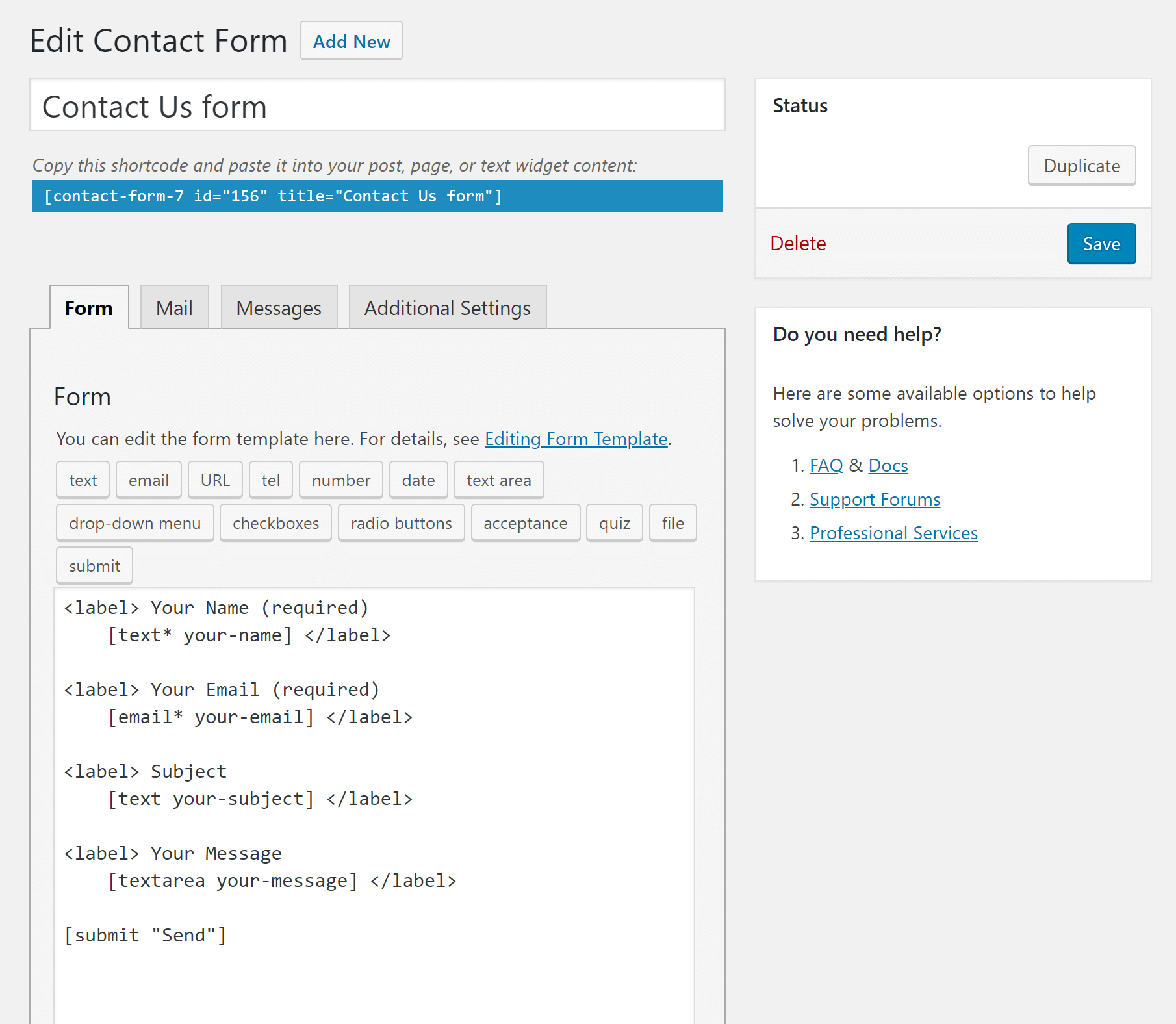 Contact Form 7 Templates