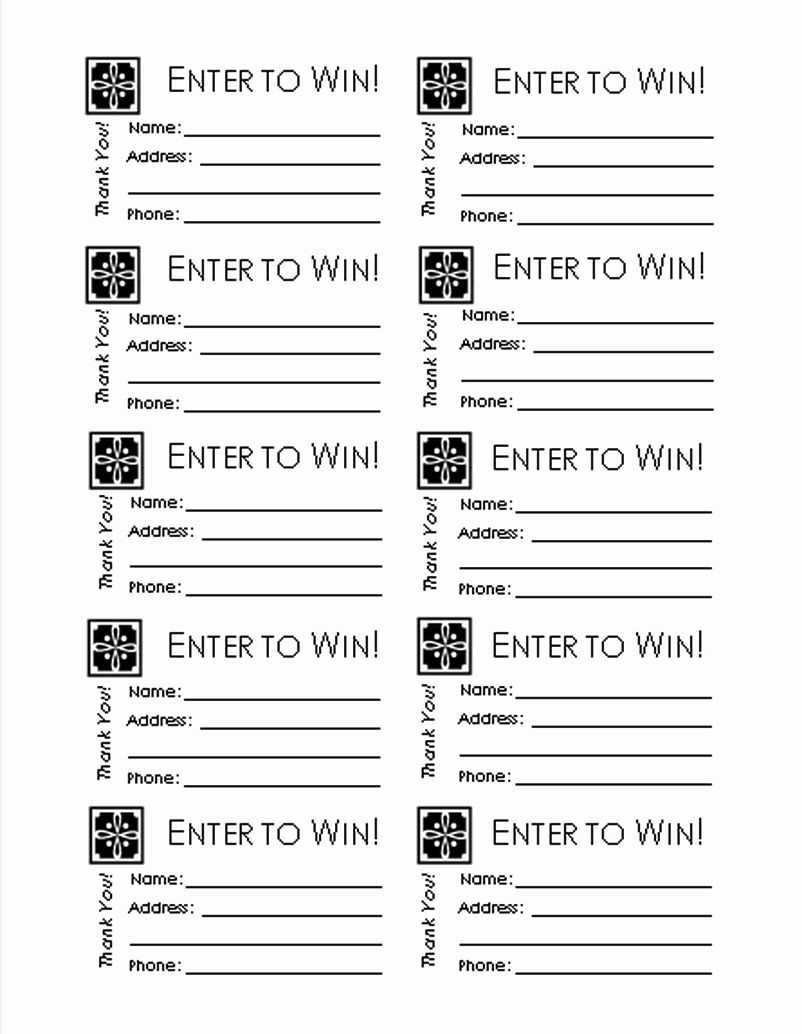 Contest Entry Form Template