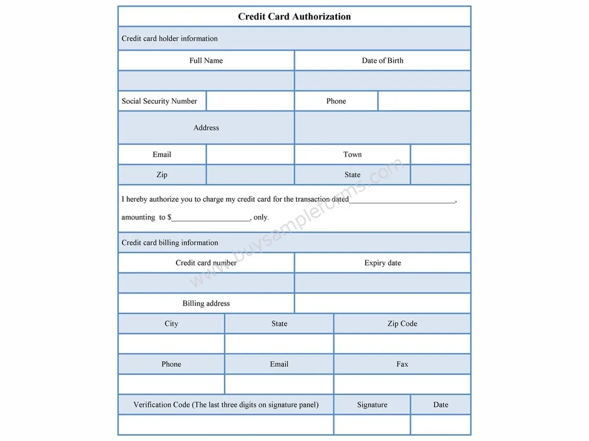 Credit Card Authorization Form PDF Format Phoenixville PA Patch