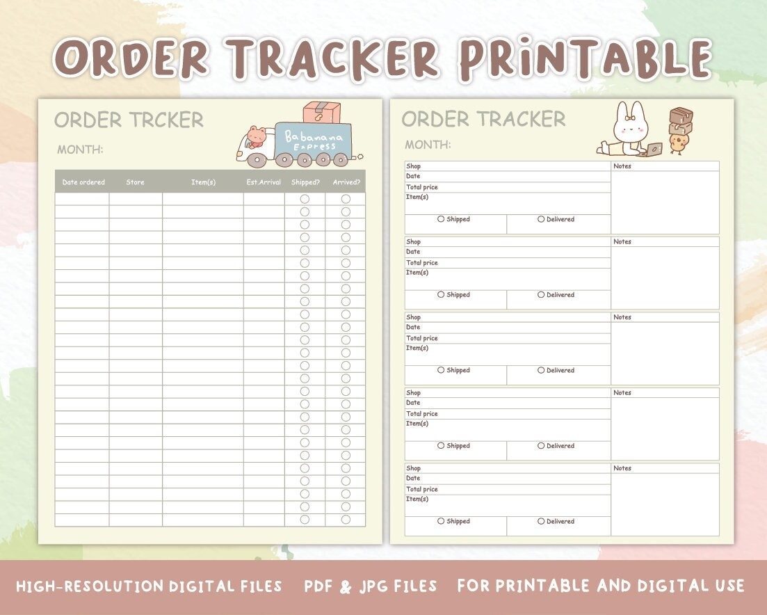 Cute Order Tracker Form Template printable Printable Order Tracker Log Order Tracking online Business Order Form planner Instant Download Etsy UK