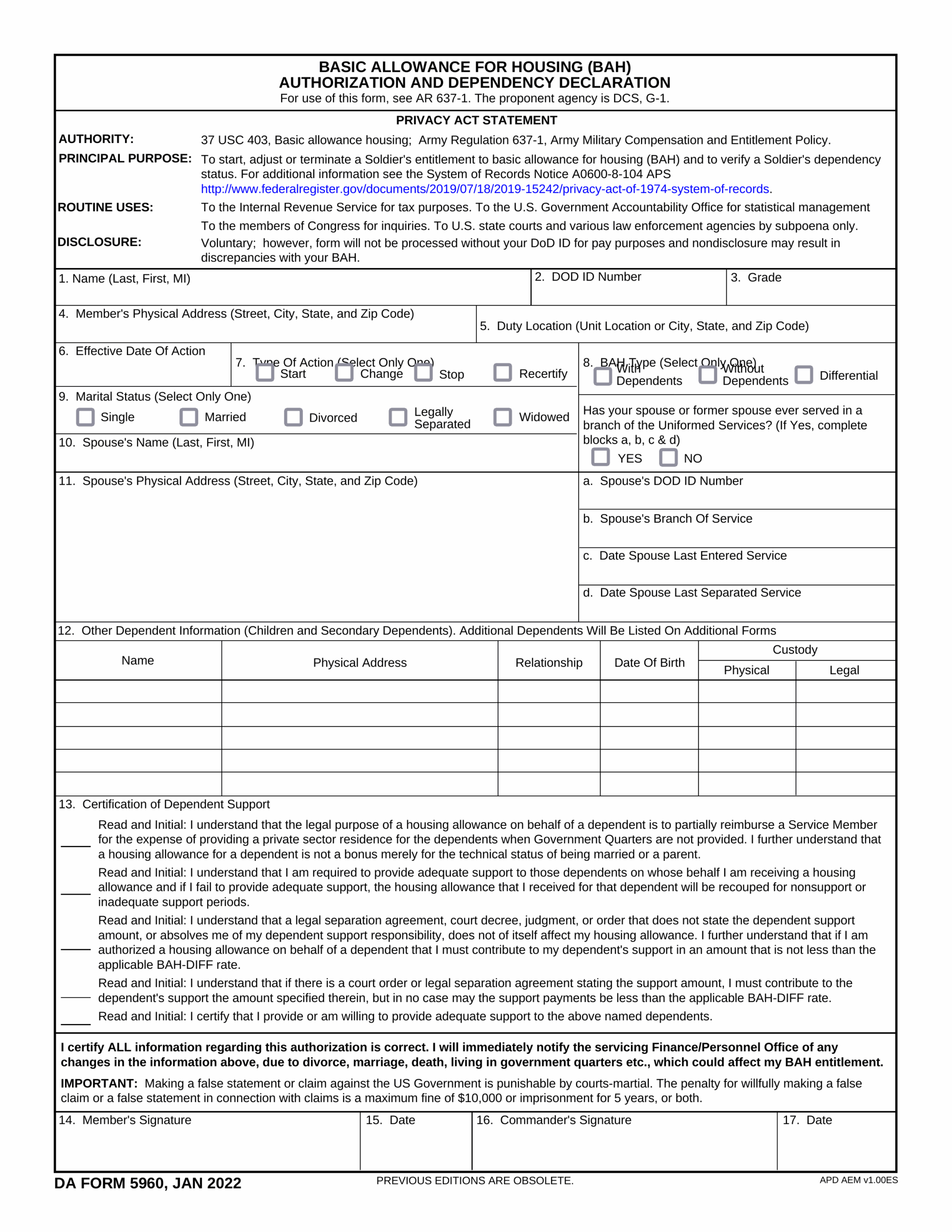 DA Form 5960 2024 2025 Fill Edit And Download PDF Guru