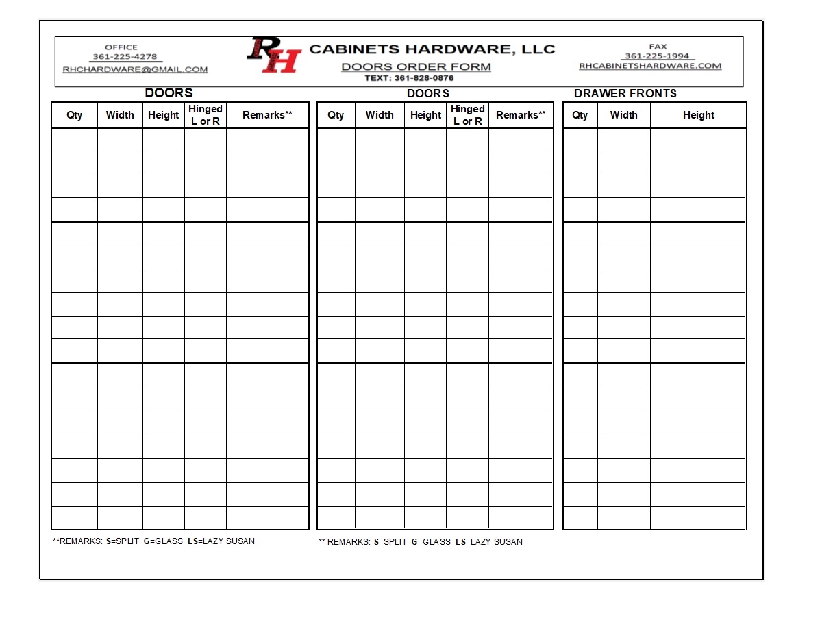 DOOR ORDER FORM