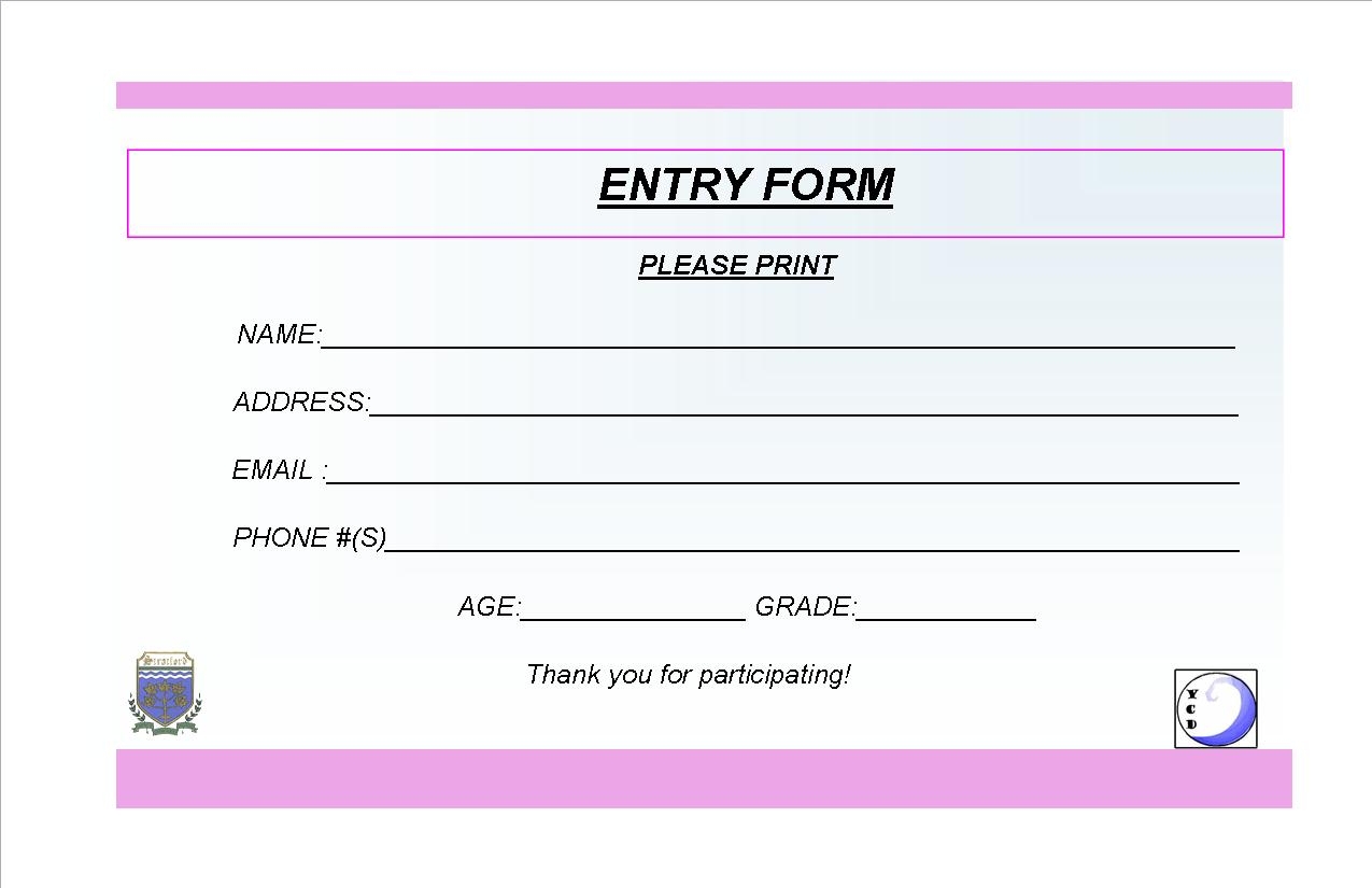 Drawing Entry Form Template Press Release Template