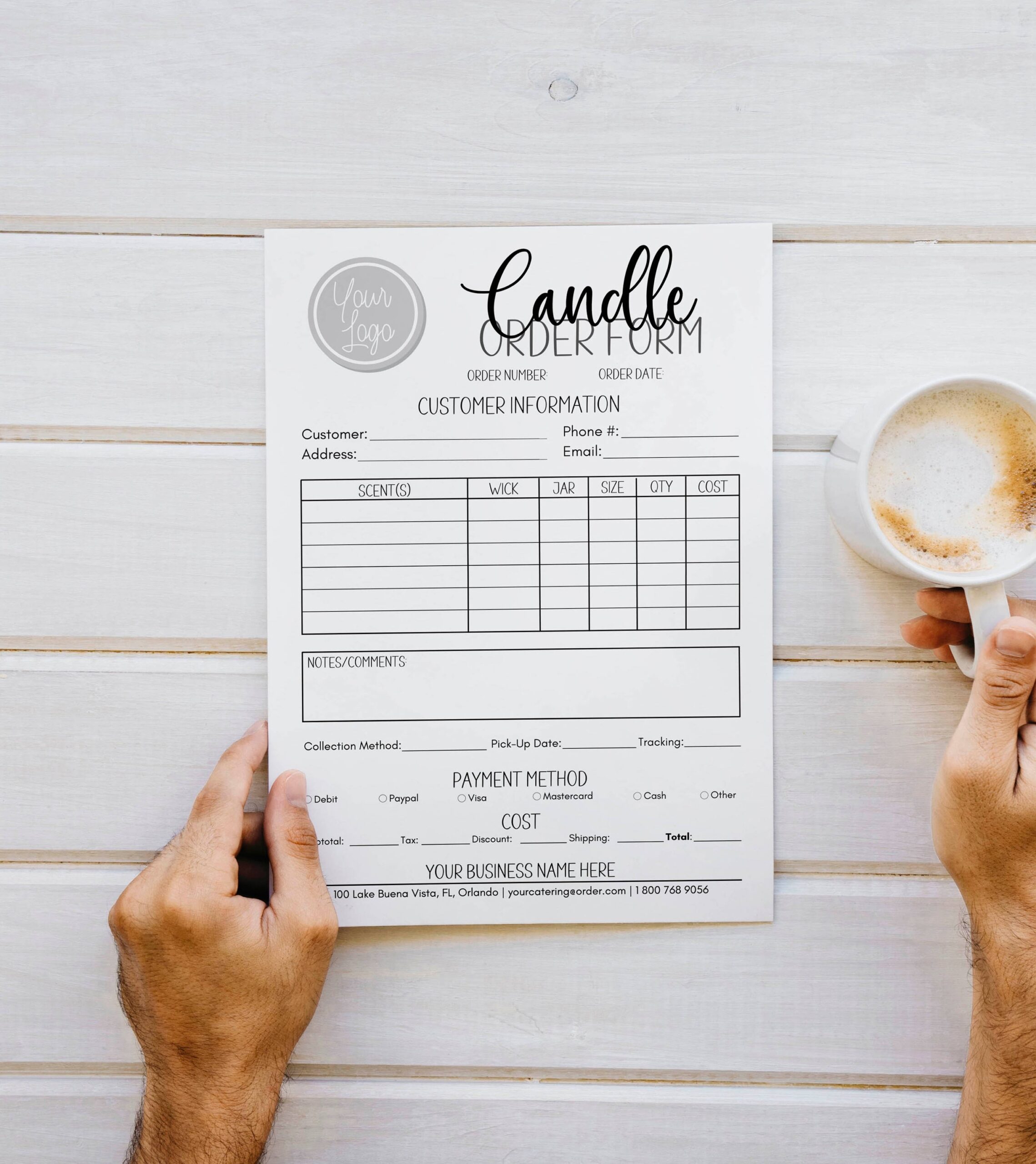 Editable Candle Custom Order Form Business Template DIY Candle 