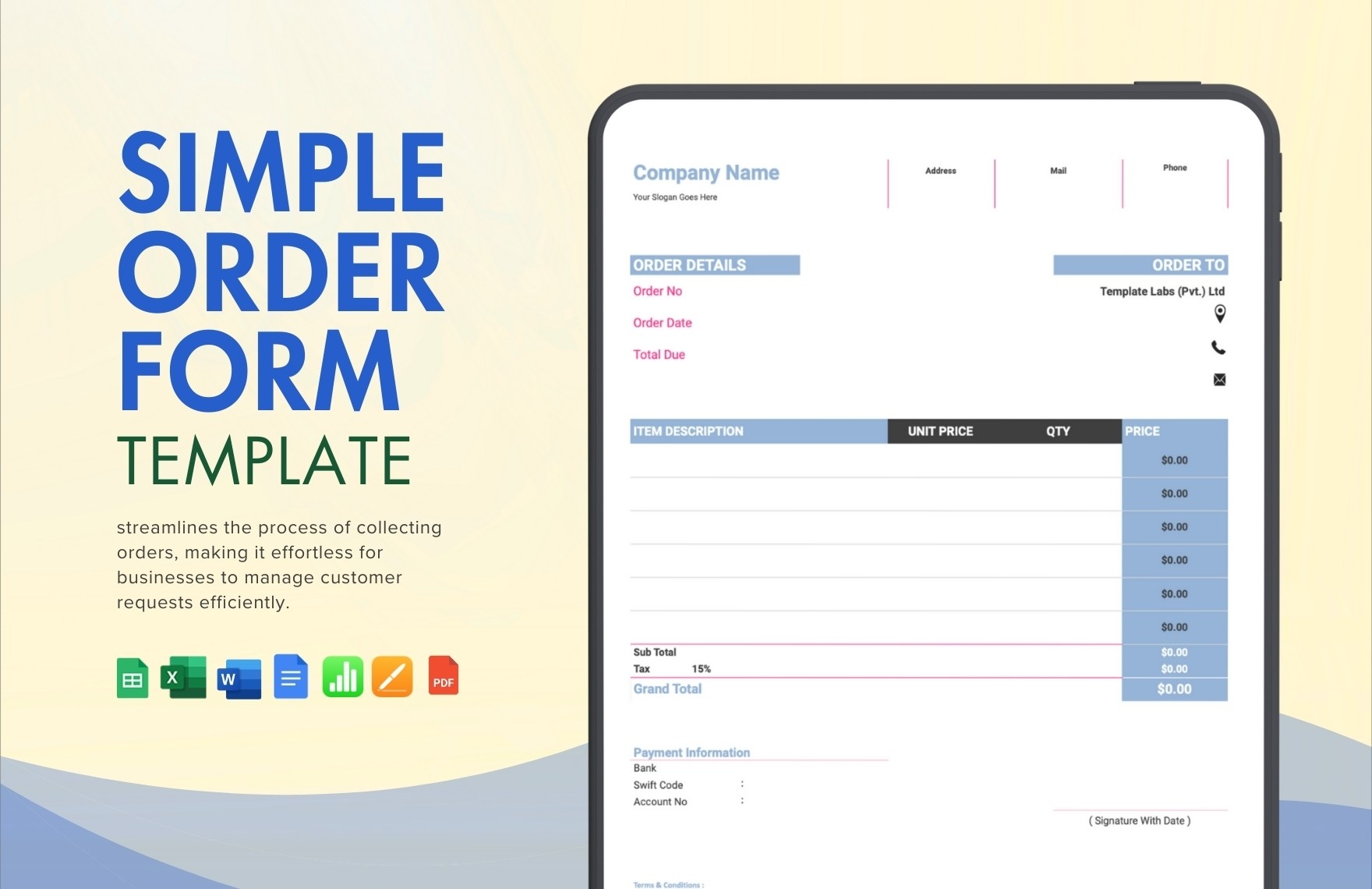 Editable Order Form Templates In Word To Download