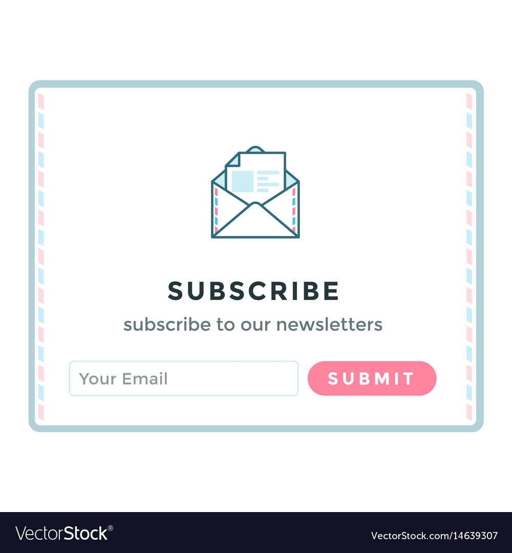 Email Subscription Form Template Royalty Free Vector Image