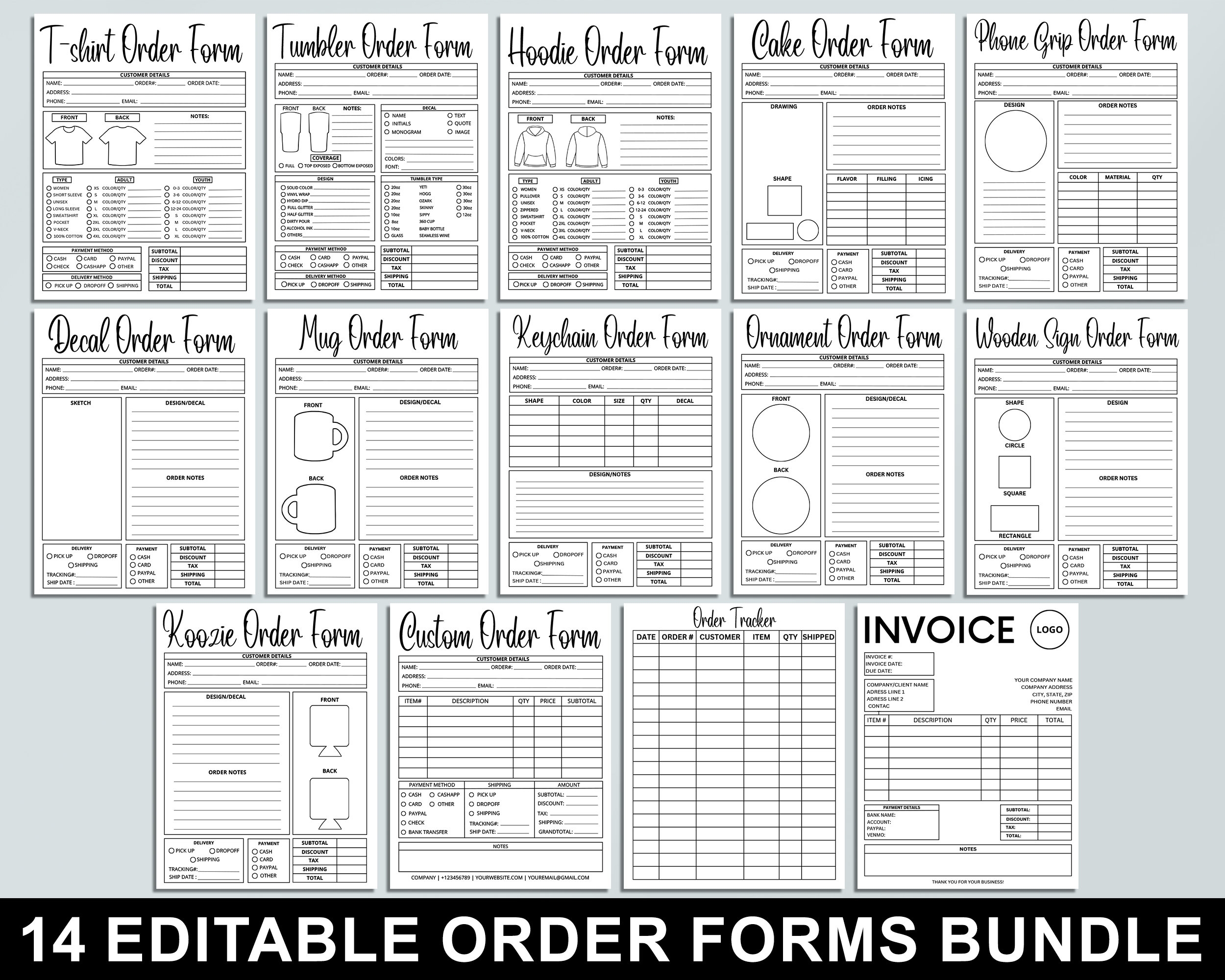 Embroidery Business Order Form Etsy