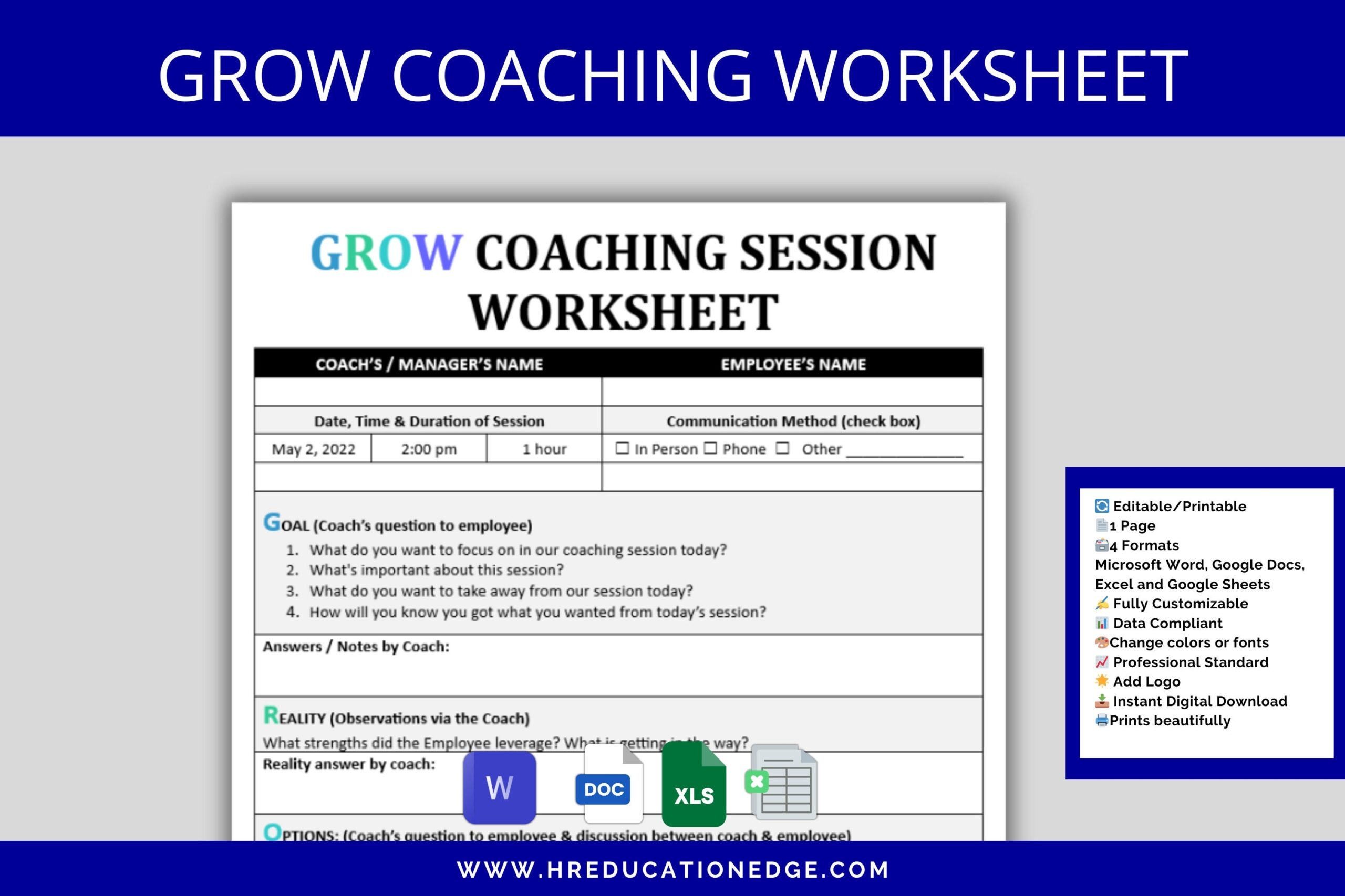 Employee Coaching Template Leadership Coaching Goals Worksheet 