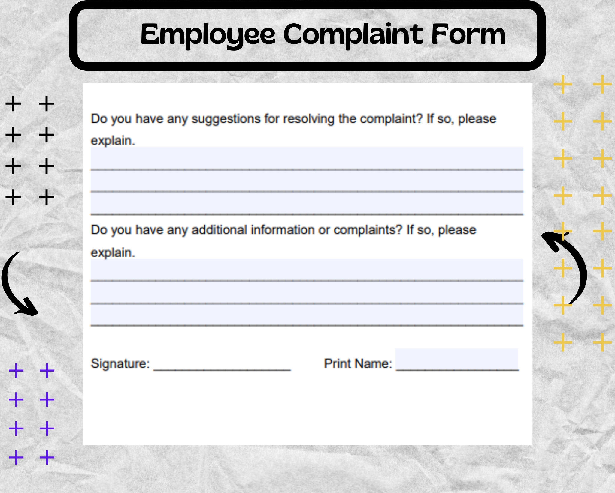 Employee Complaint Form Employee Complaint Template Employee 