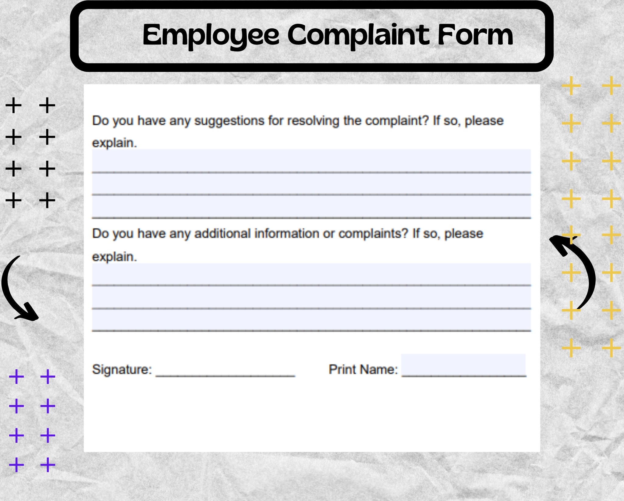 Employee Complaint Form Employee Complaint Template Employee 