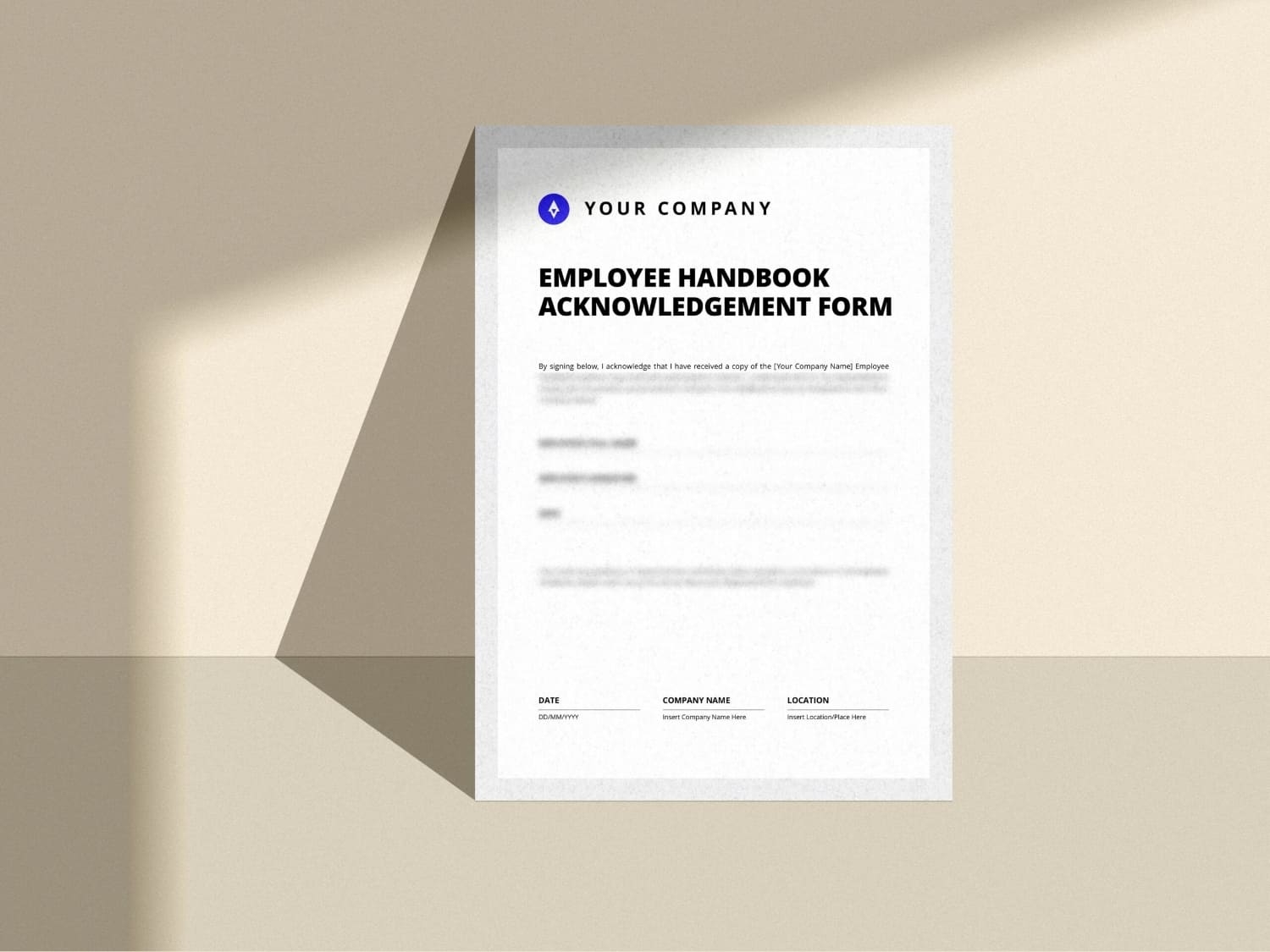 Employee Handbook Acknowledgement Form Guided Business Essentials