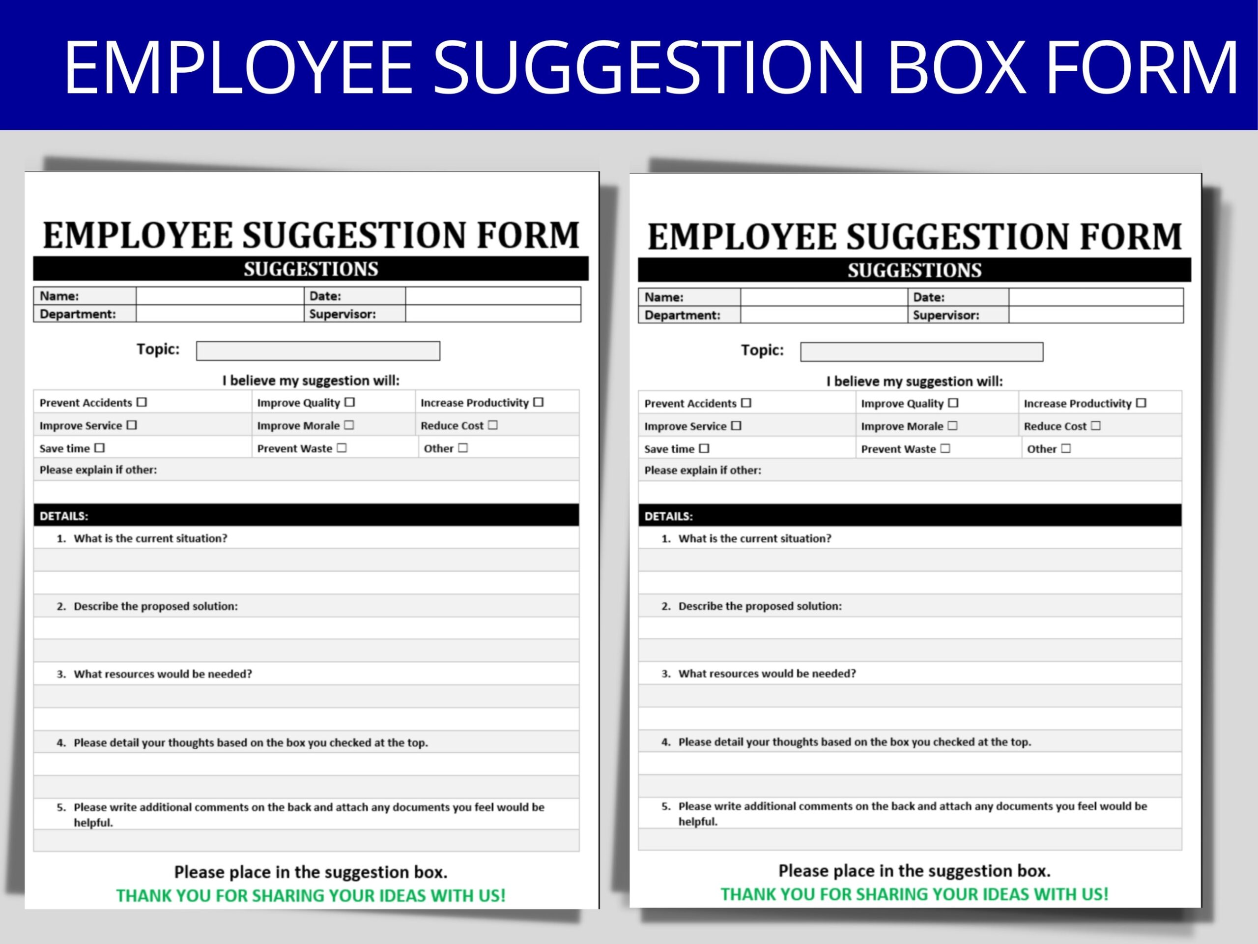 Suggestion Form Template