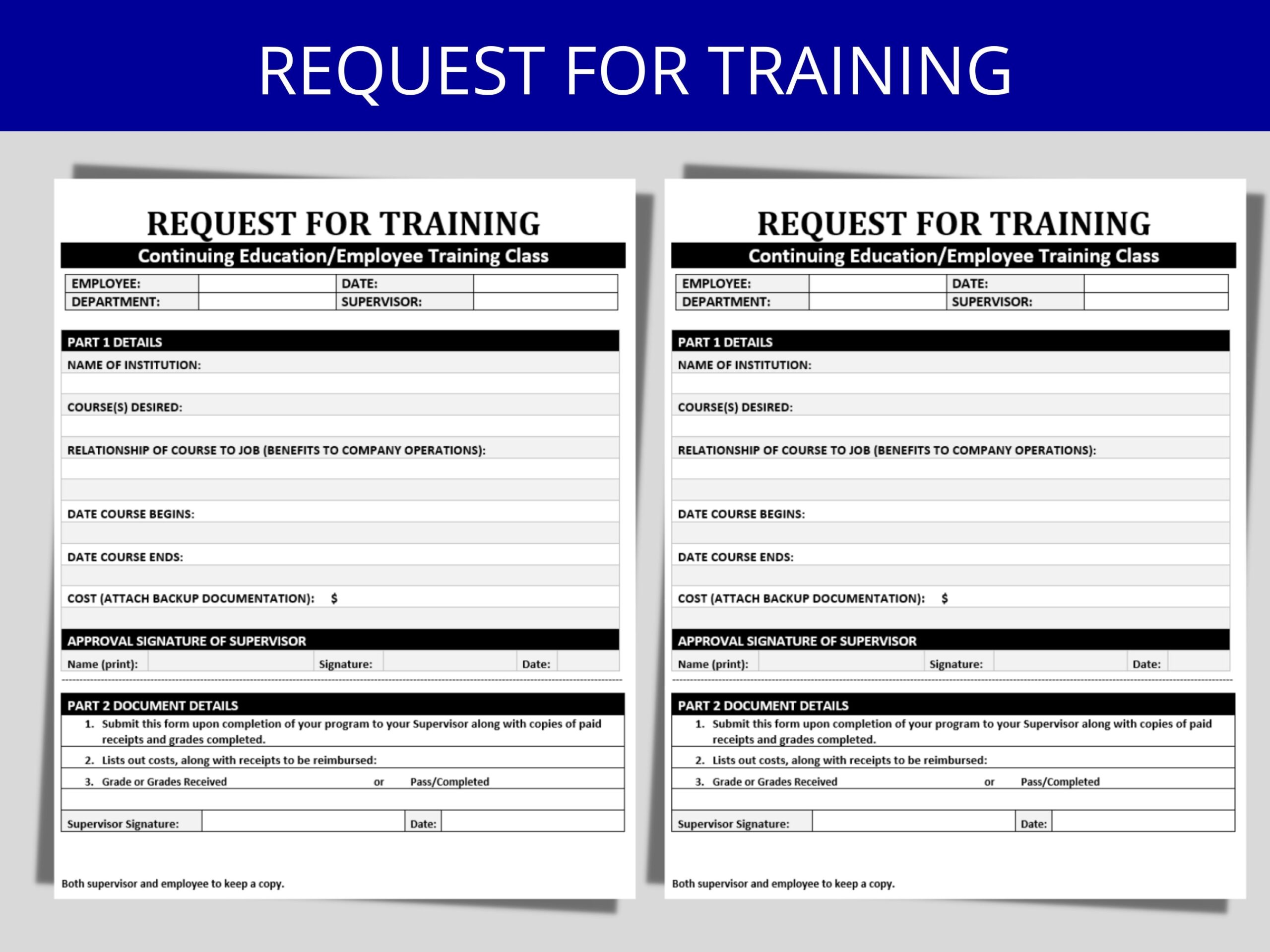 Employee Training Request Template HR Training Application 