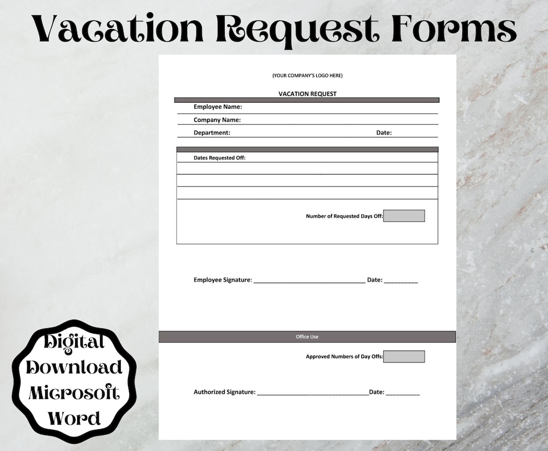 Vacation Request Form Template