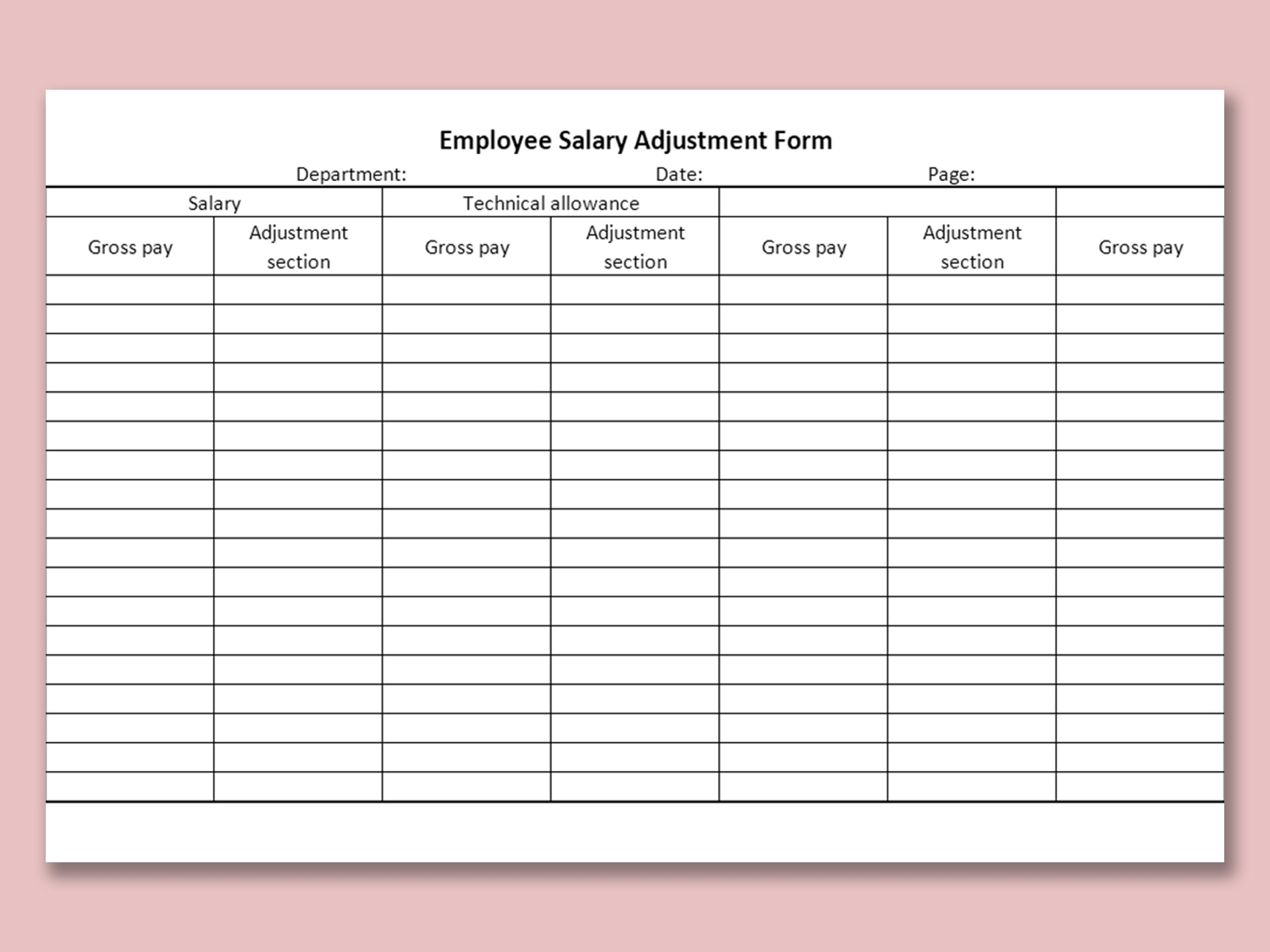 Wage Increase Form Template